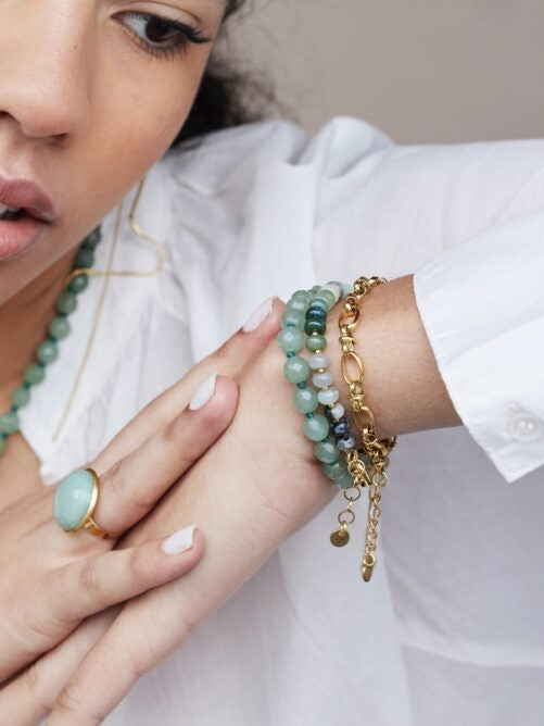 Gemstone armbandje groen – mêlée