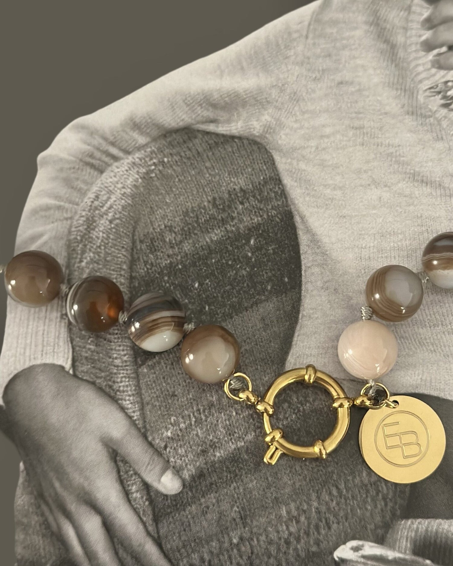 Gemstone ketting agaat mêlée