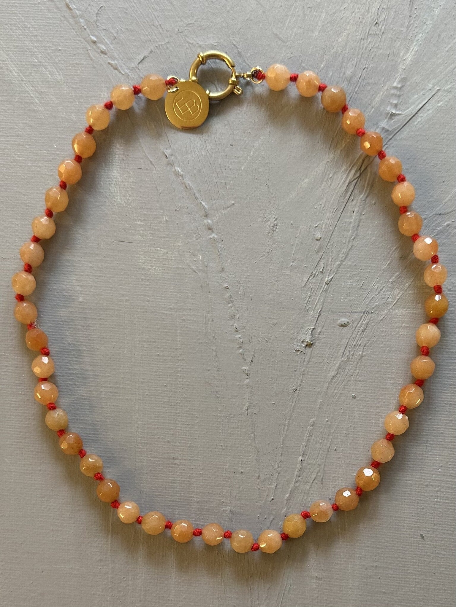 Gemstone ketting burnt orange