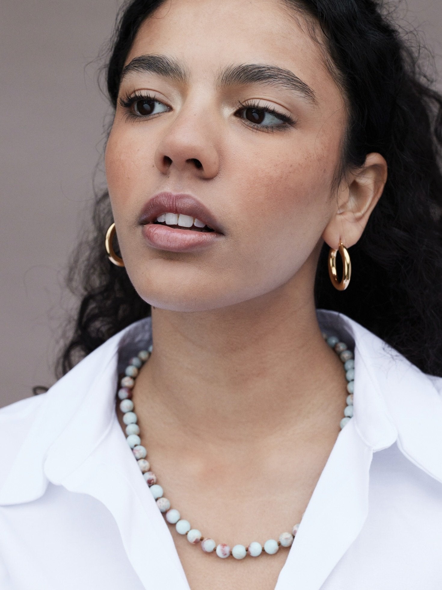 Gemstone ketting turquoise mêlée