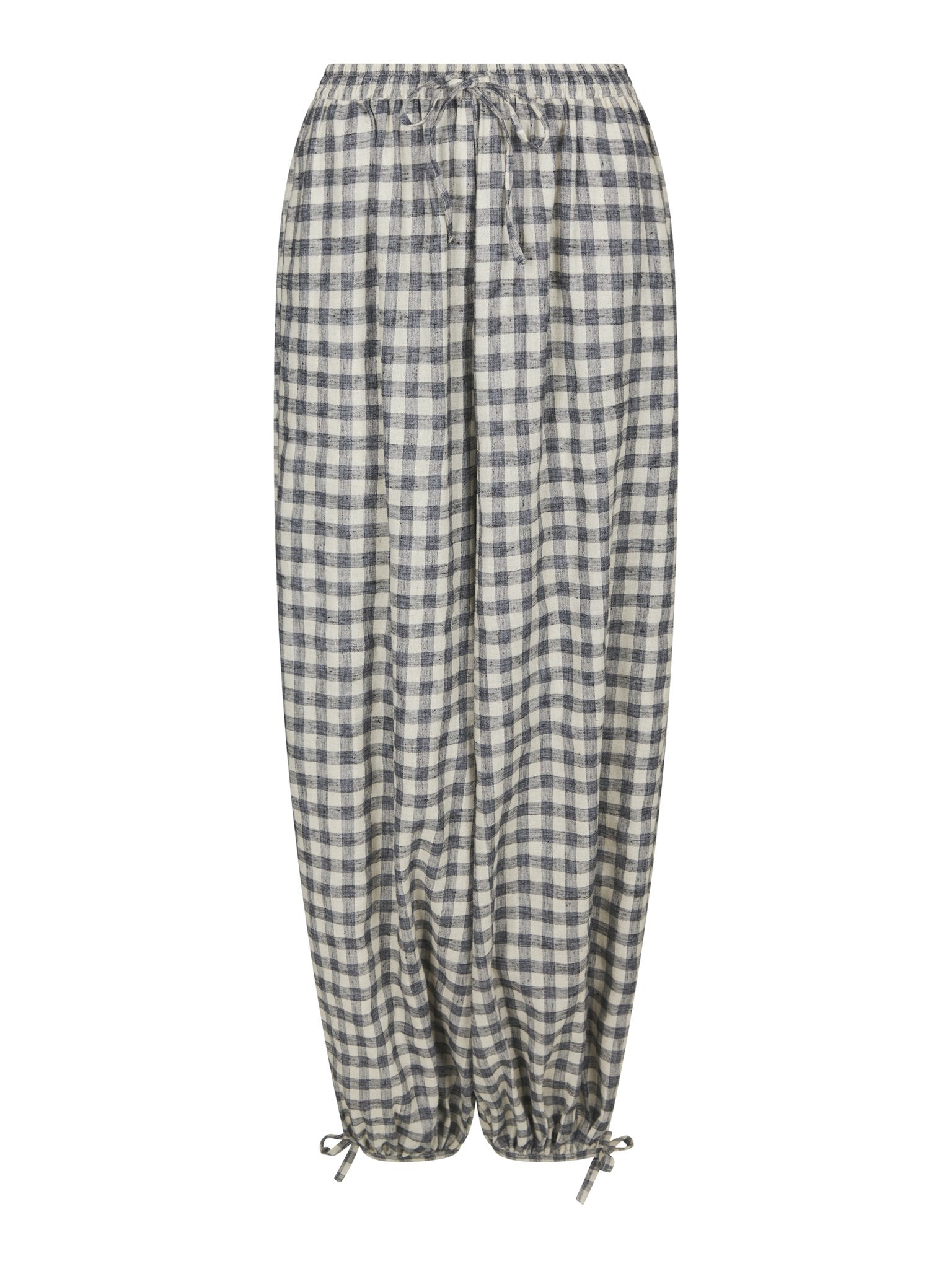 Roxane Balloon Check Pants - Black
