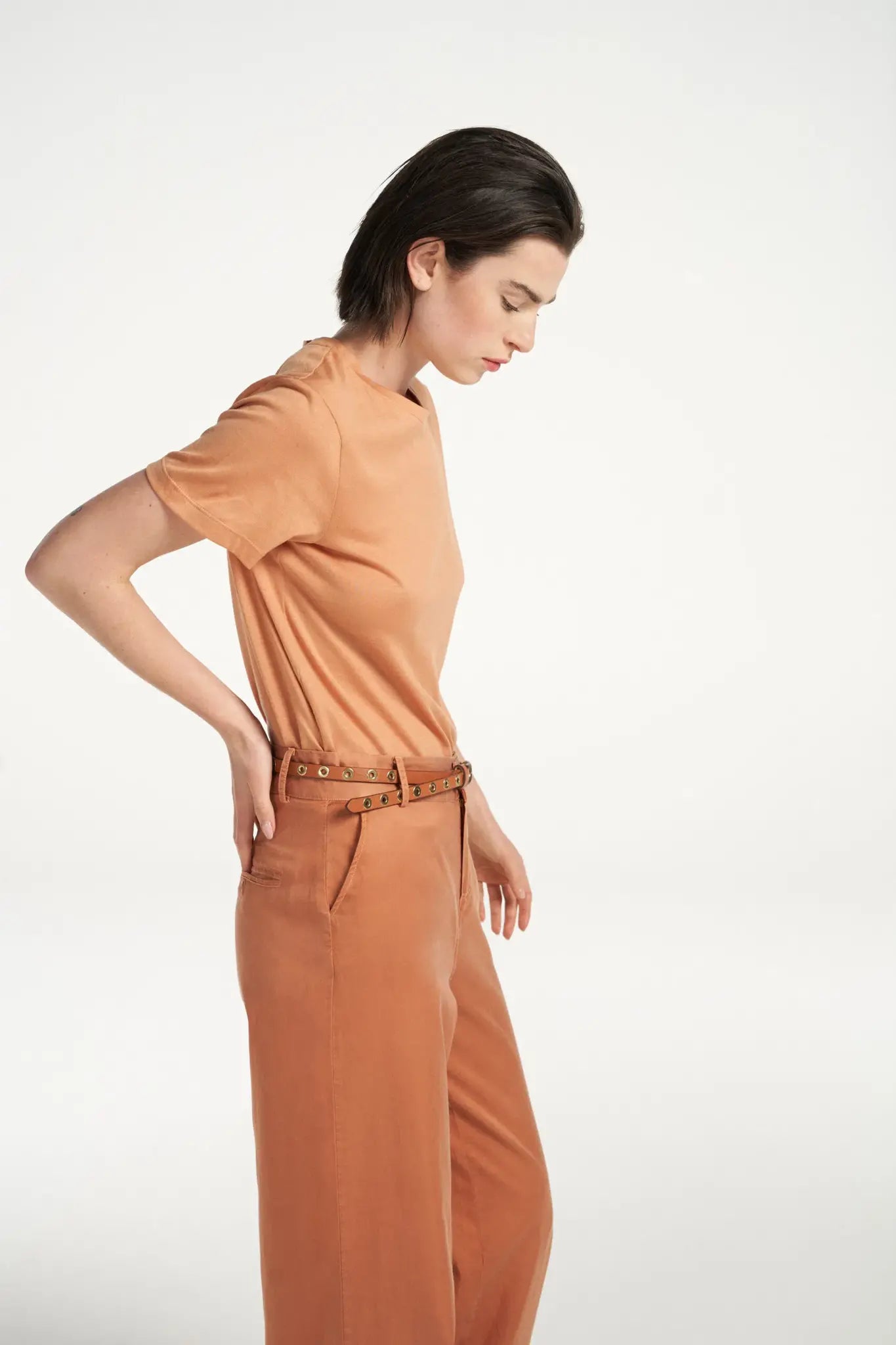 belt gold rings - camel