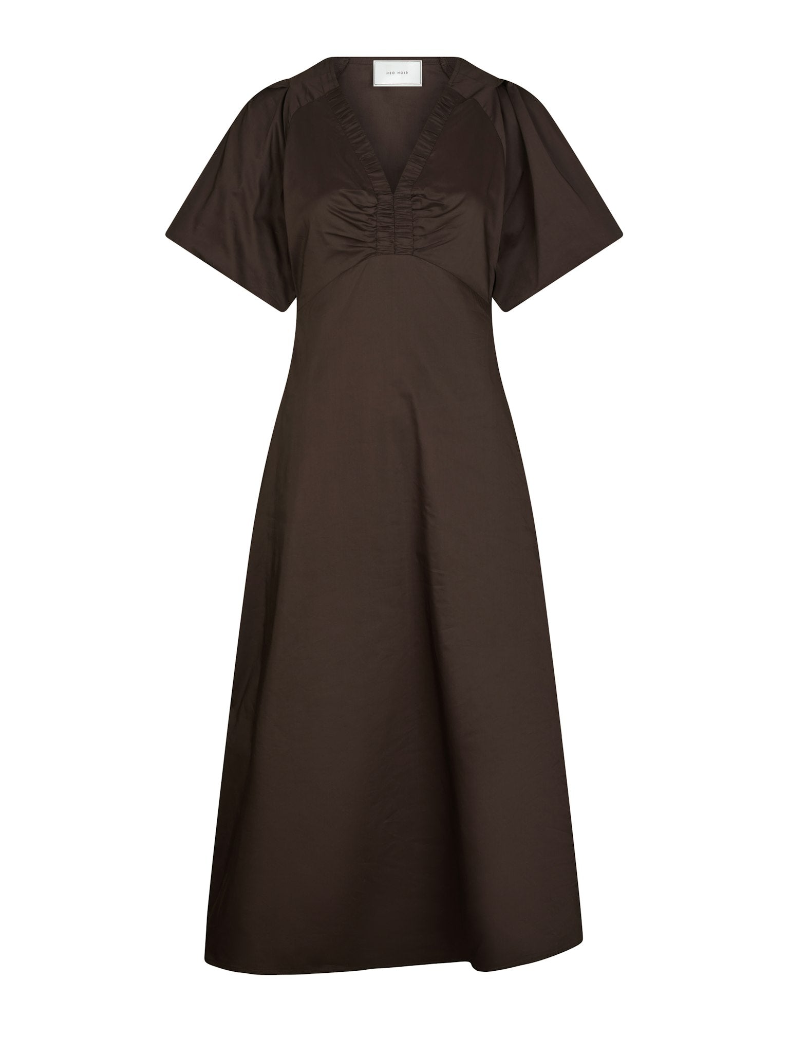 Illana Poplin Dress - Chocolate Brown
