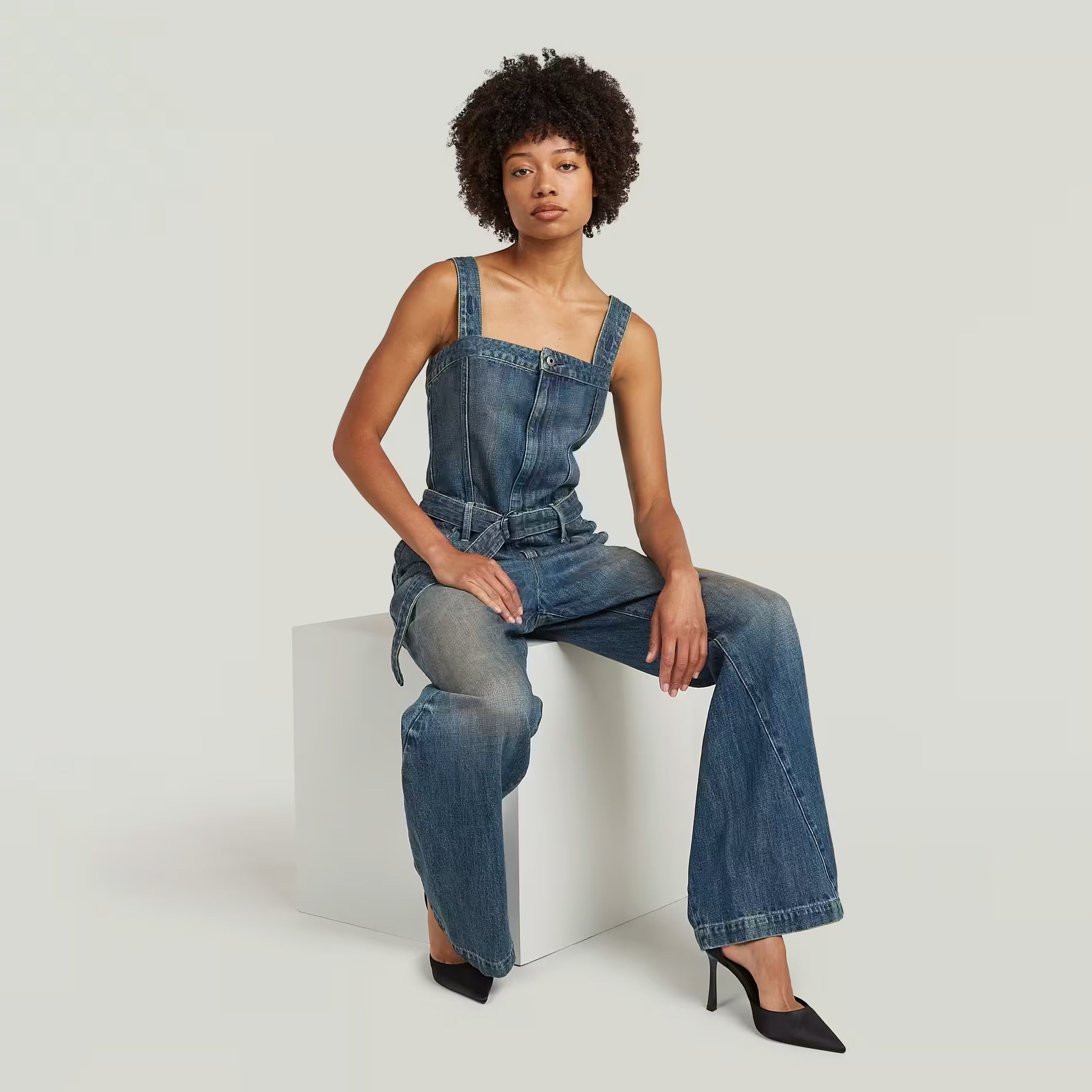 Bustier 3D Jumpsuit - Antique Blueschist