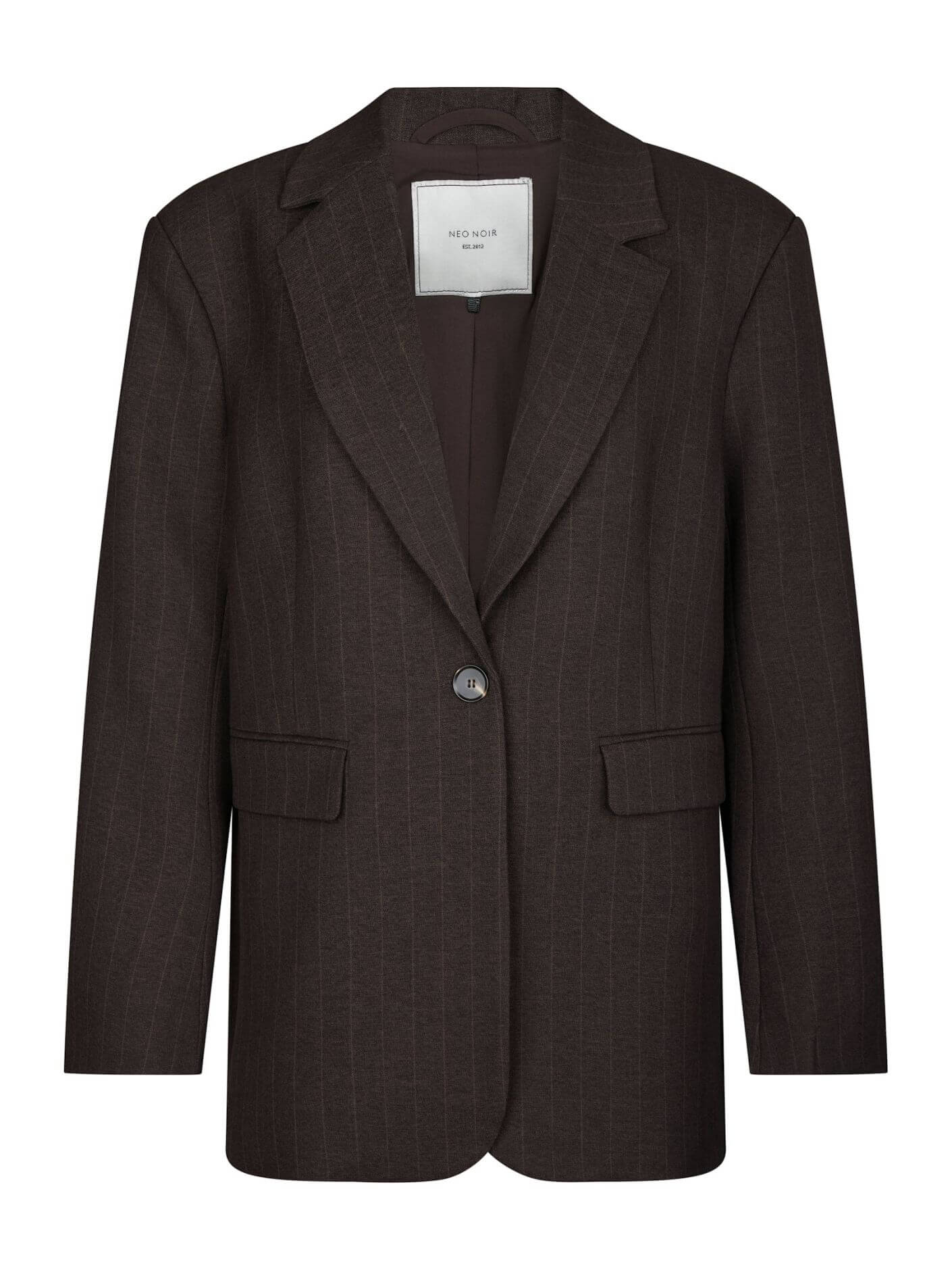 Gaby Pinstripe Blazer - Dark Brown