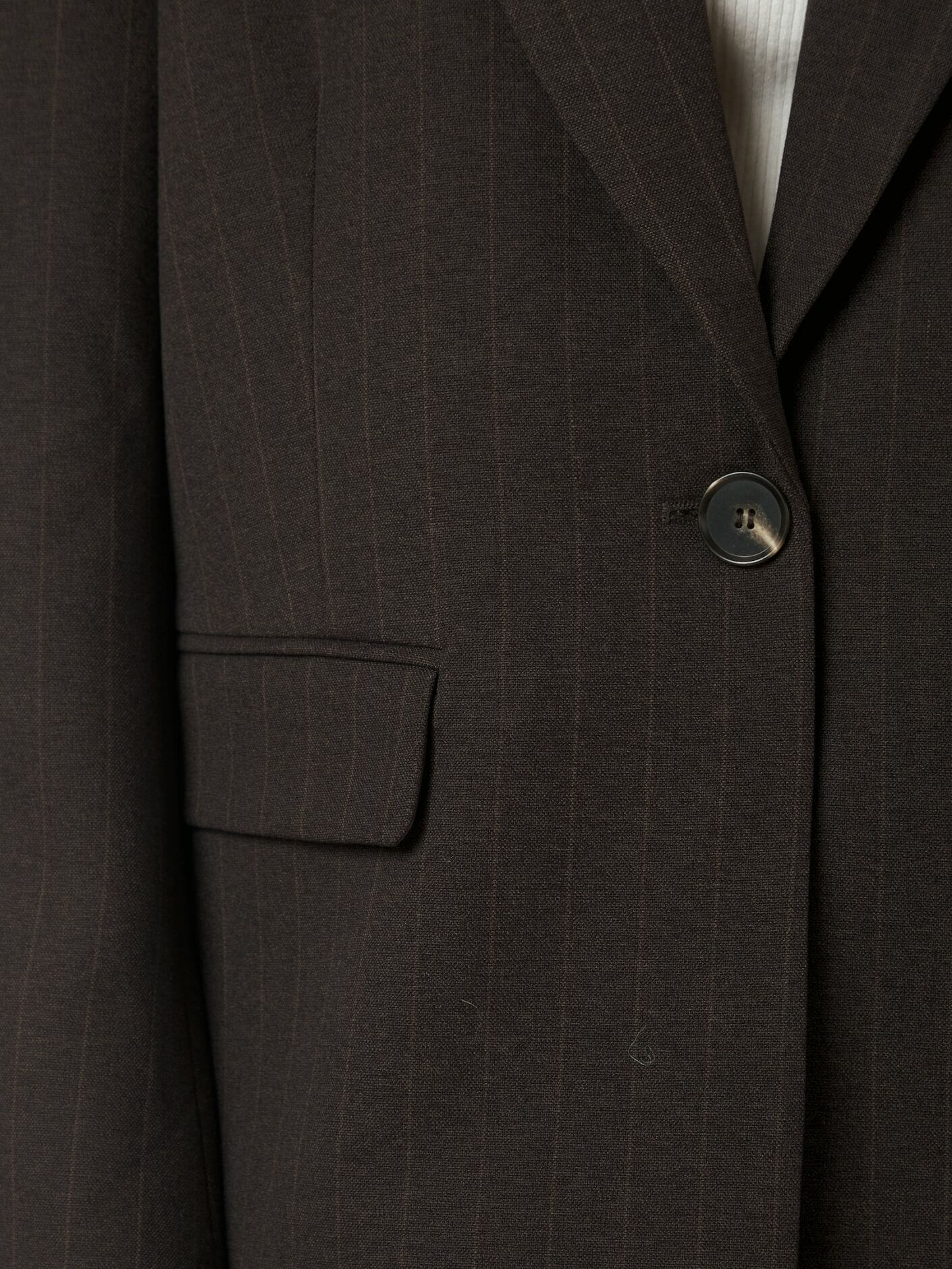 Gaby Pinstripe Blazer - Dark Brown