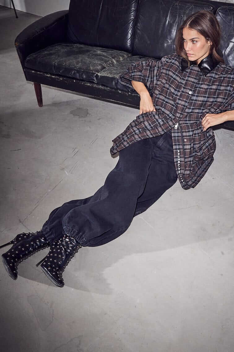 Denim Harem Pant - Black