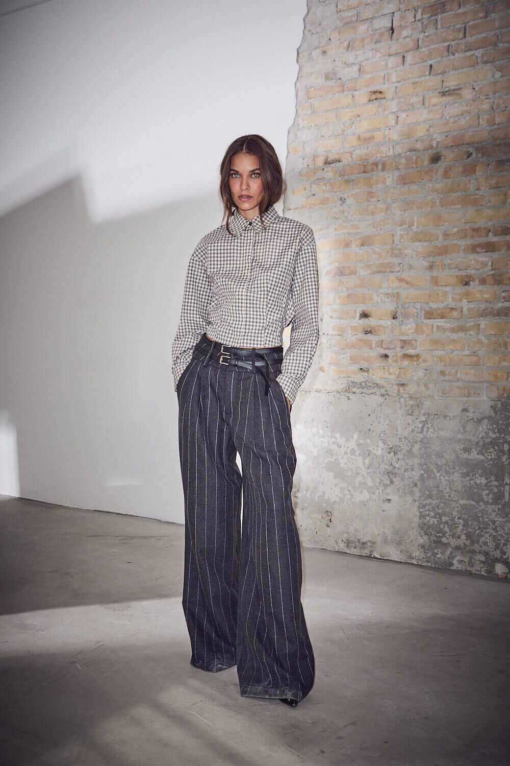 Mimosa Check Smock Shirt - Grey Check