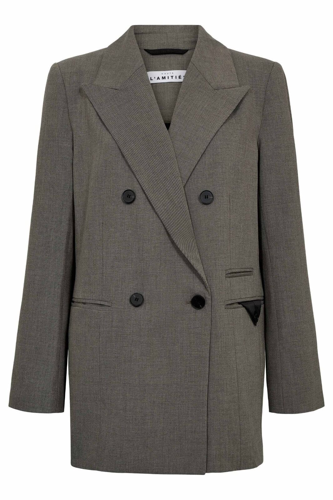 Nicole Low Triangle Blazer - Beige Melange
