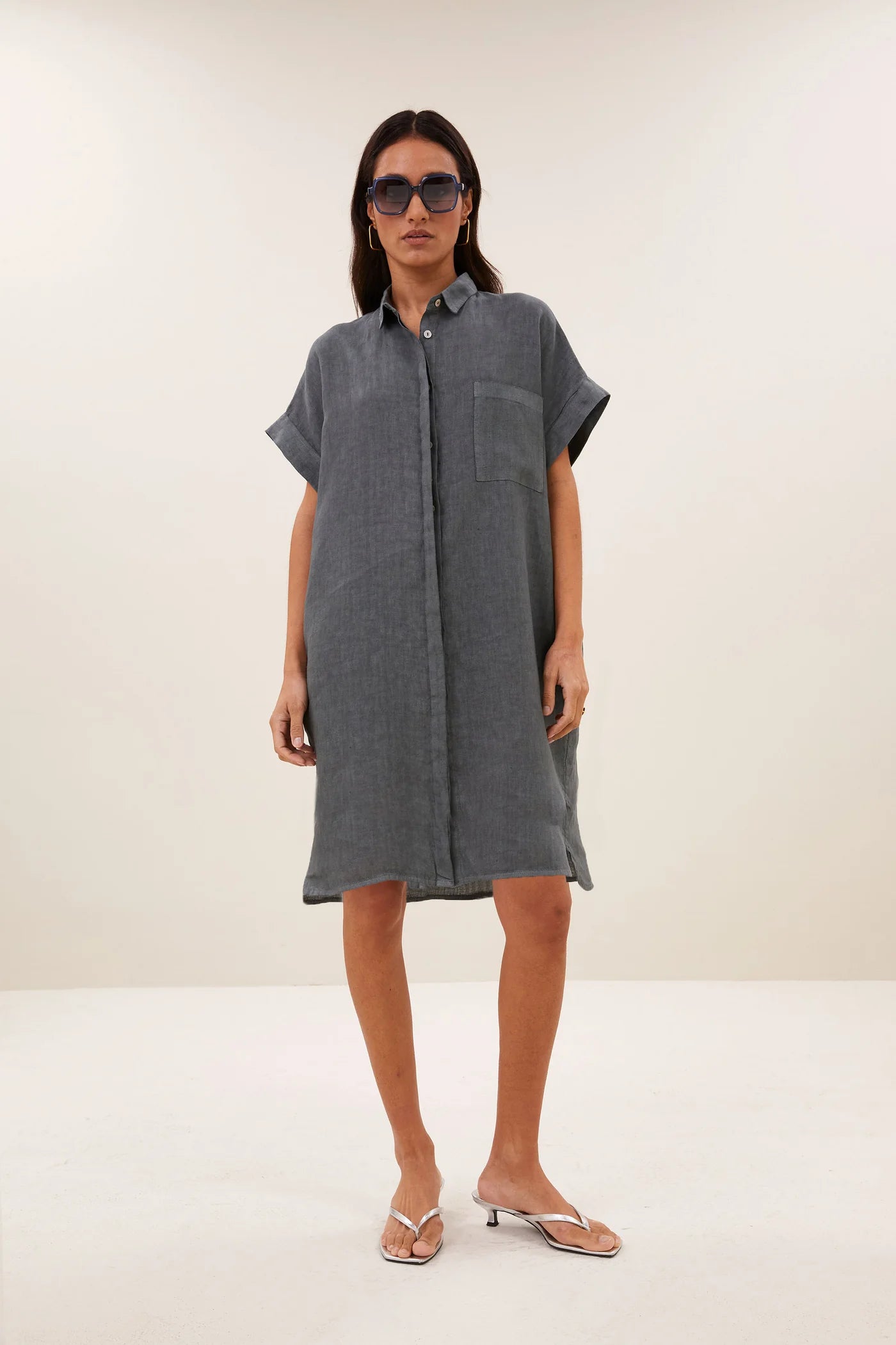 Hella linen dress - Charcoal