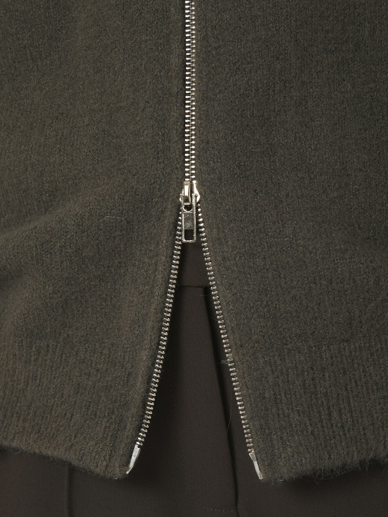 Asley Zip Knit Cardigan - Moss Green