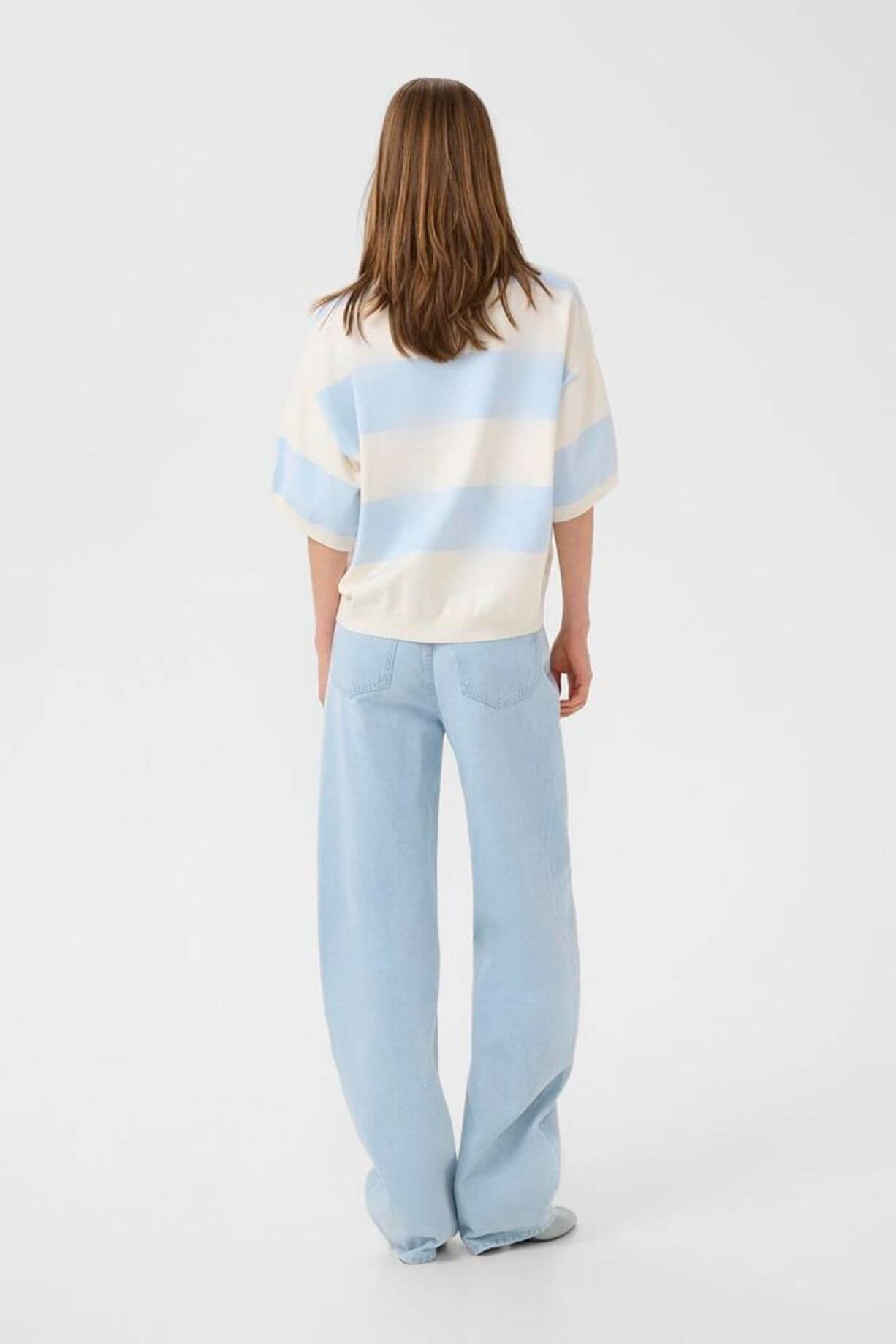 GZmaia SS Polo Pullover - Blue Finch Striped