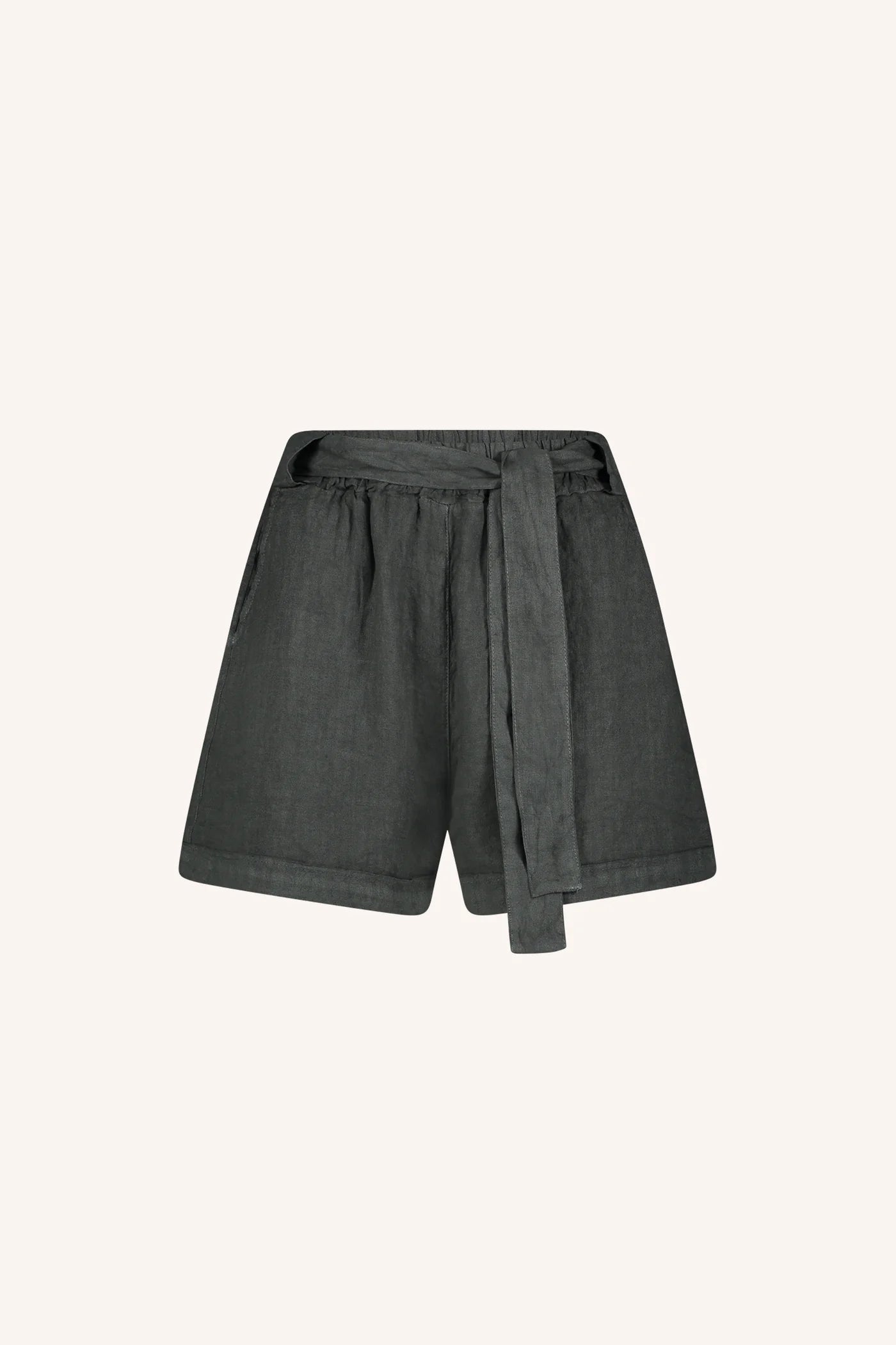 June linen shorts - Charcoal