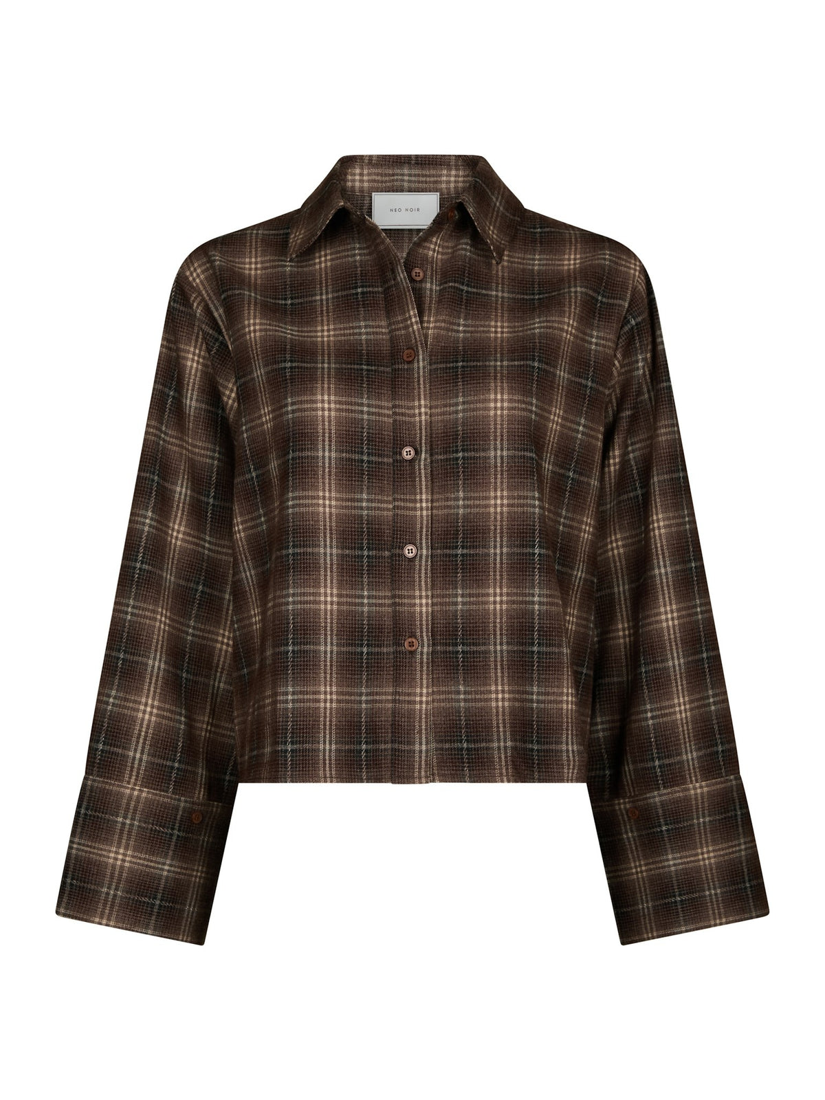 PRE-ORDER | Jaylin Flannel Check Shirt - Dark Taupe | LEVERING EIND OKT / BEGIN NOV