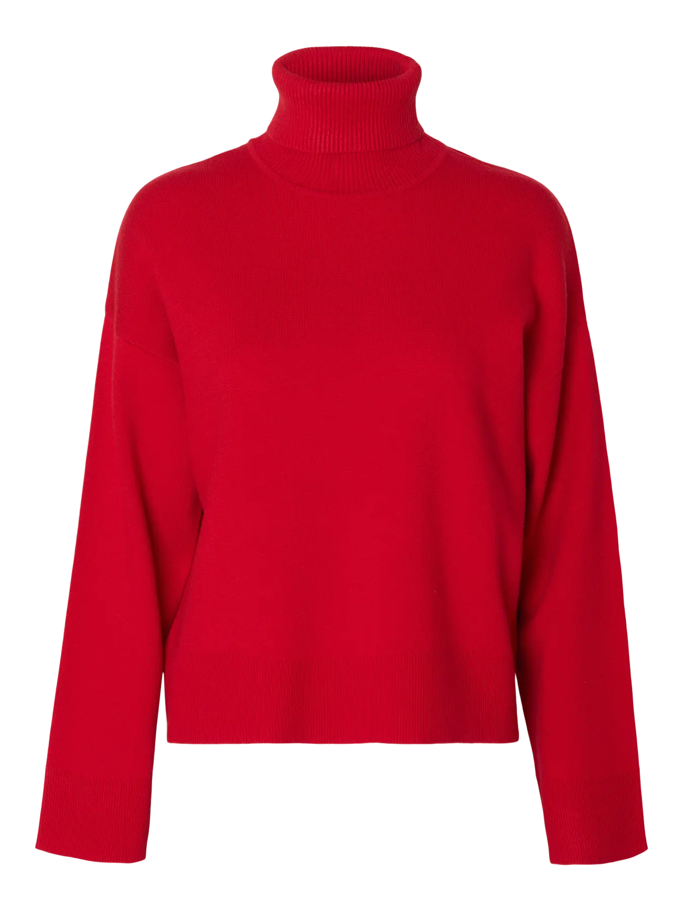 SLFKamma LS Knit Roll Neck - Equestrian Red