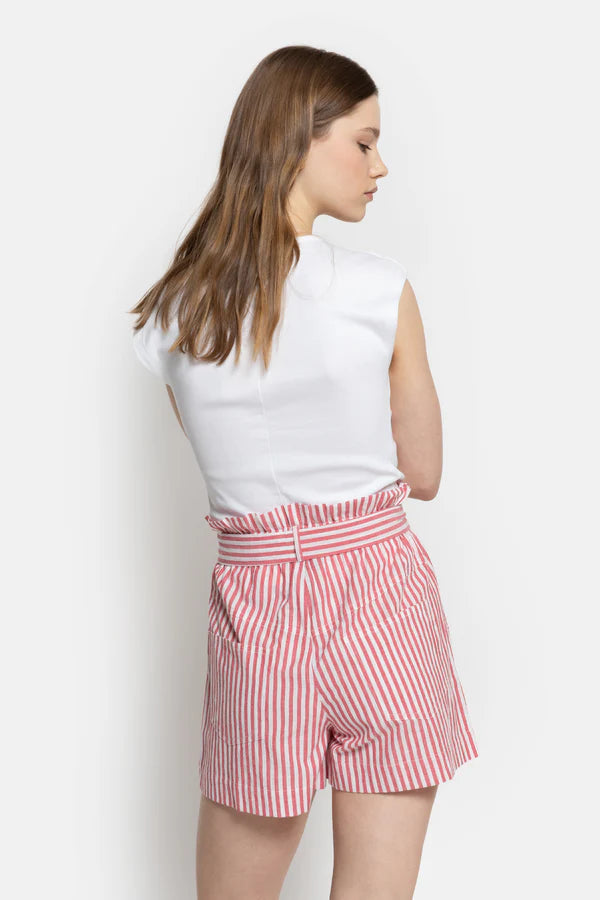 Lilla Cotton Shorts - Red & White