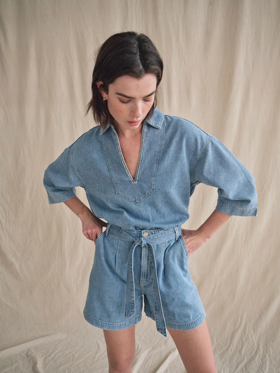MMMeggi Denim Shorts - Light Blue