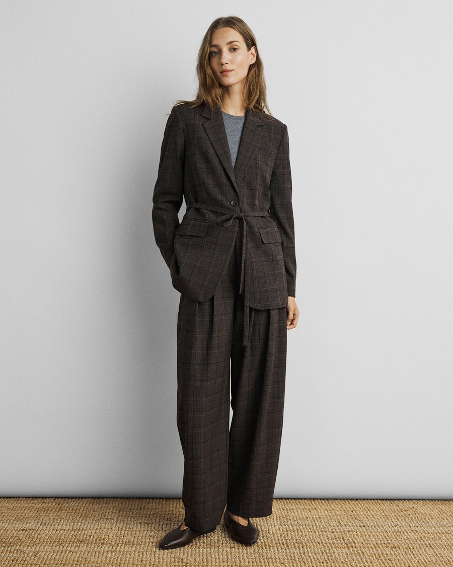 Mschjohnna Hw Barrel Pants Chk - Dark Brown Corn