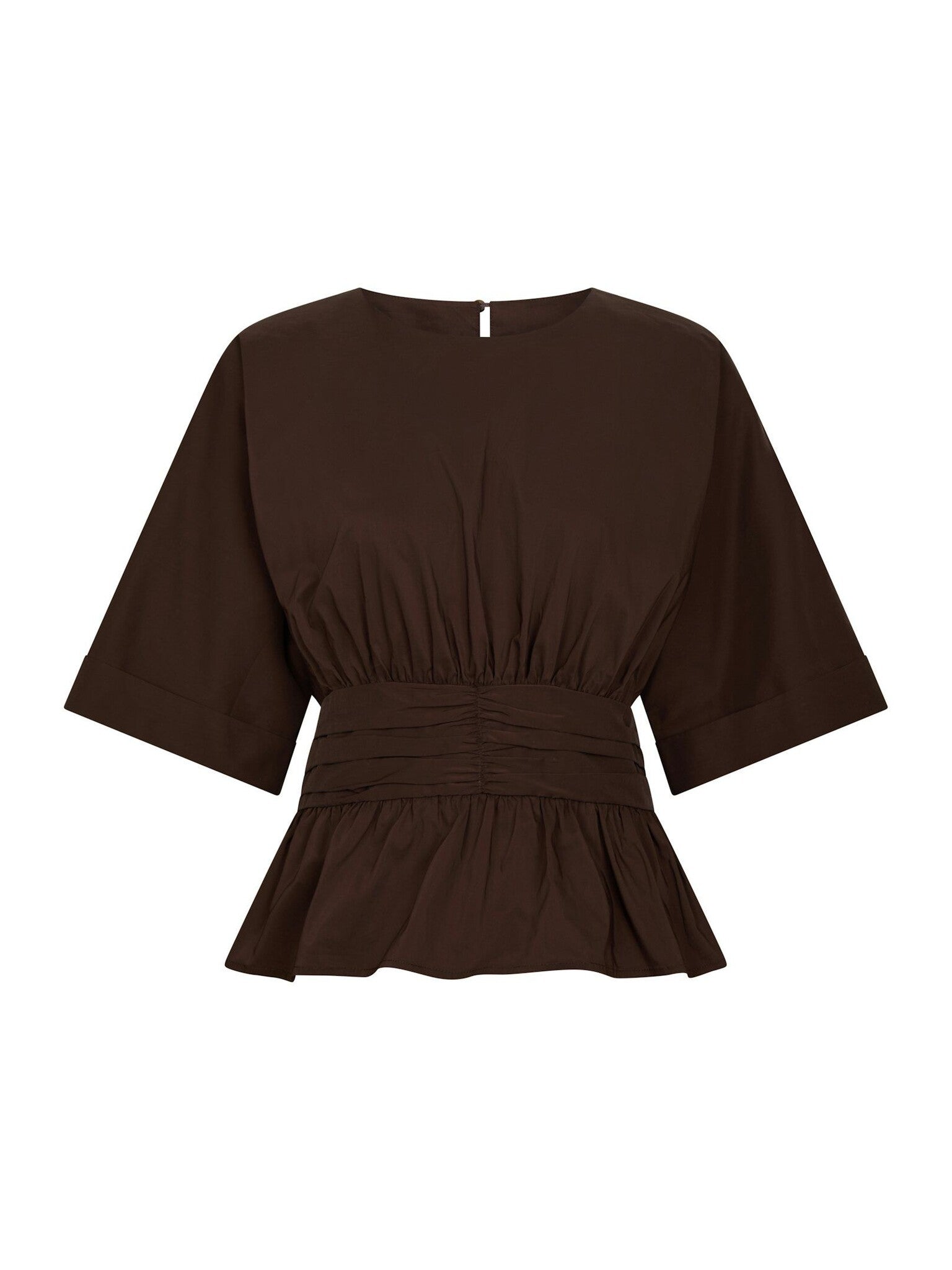 Annegret Poplin Blouse - Chocolate Brown