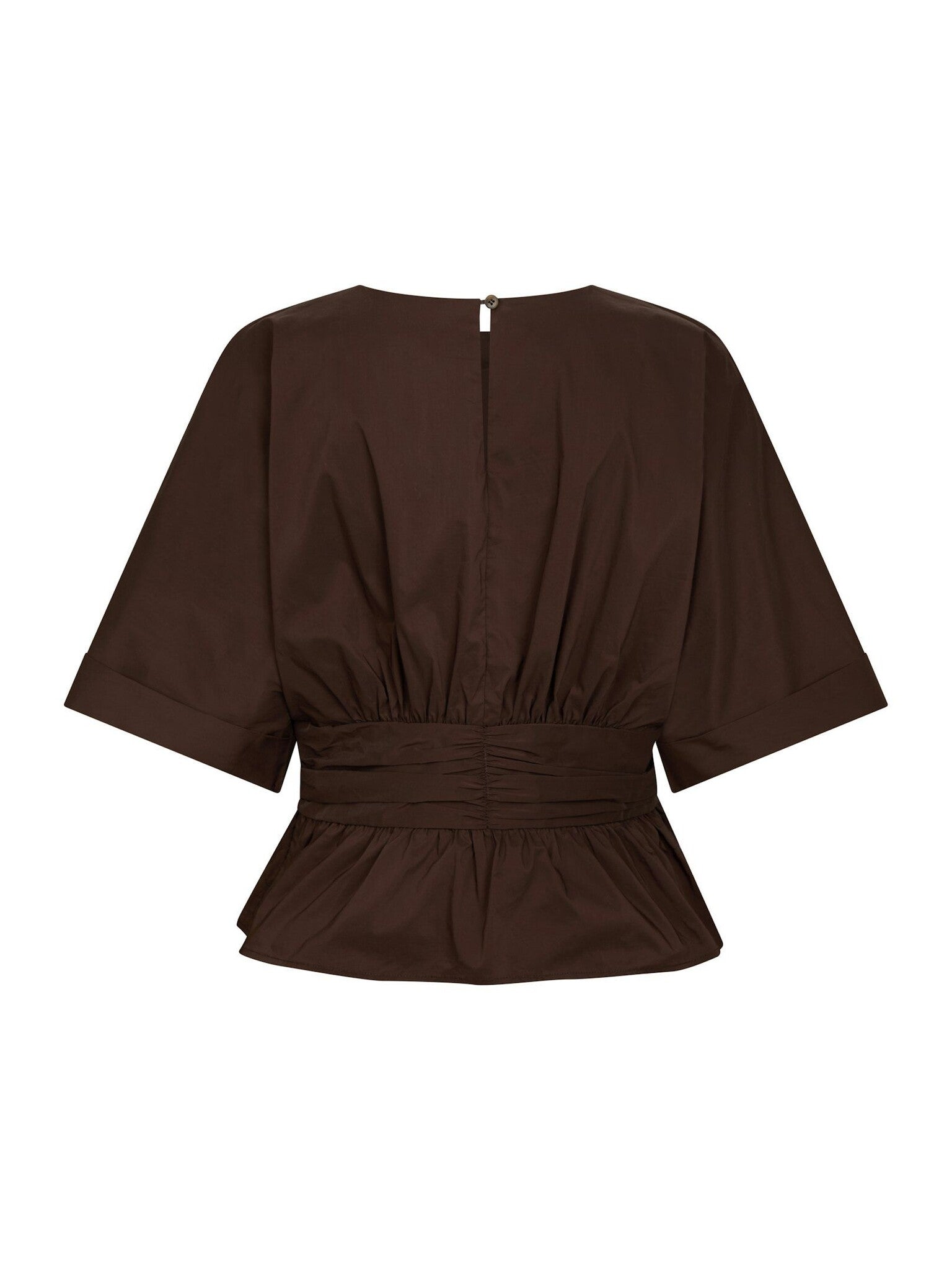 Annegret Poplin Blouse - Chocolate Brown