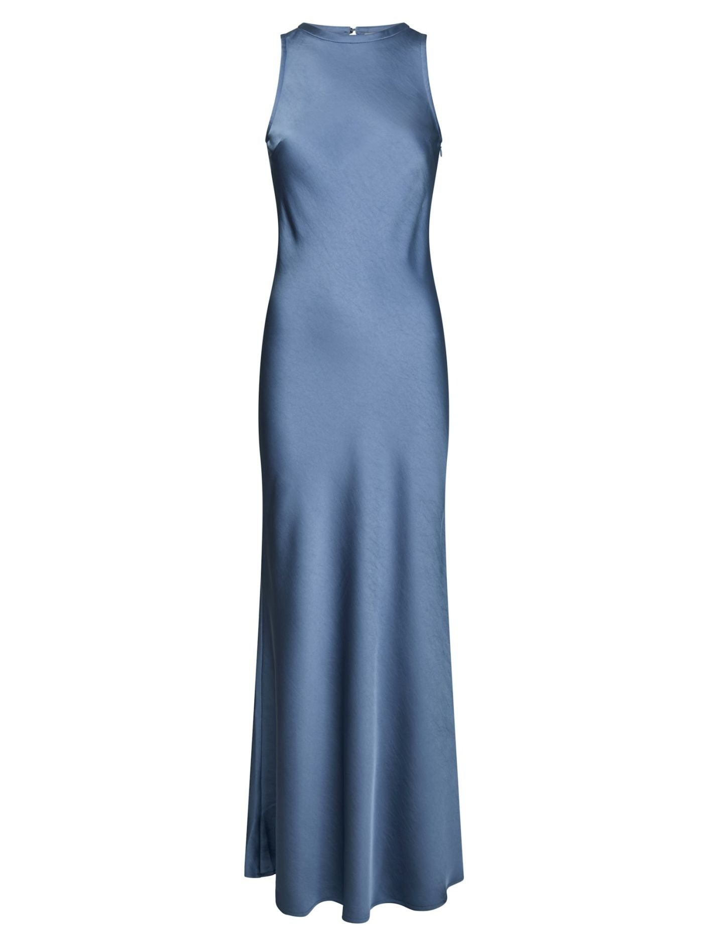 Celinie Heavy Sateen Dress - Smoke Blue