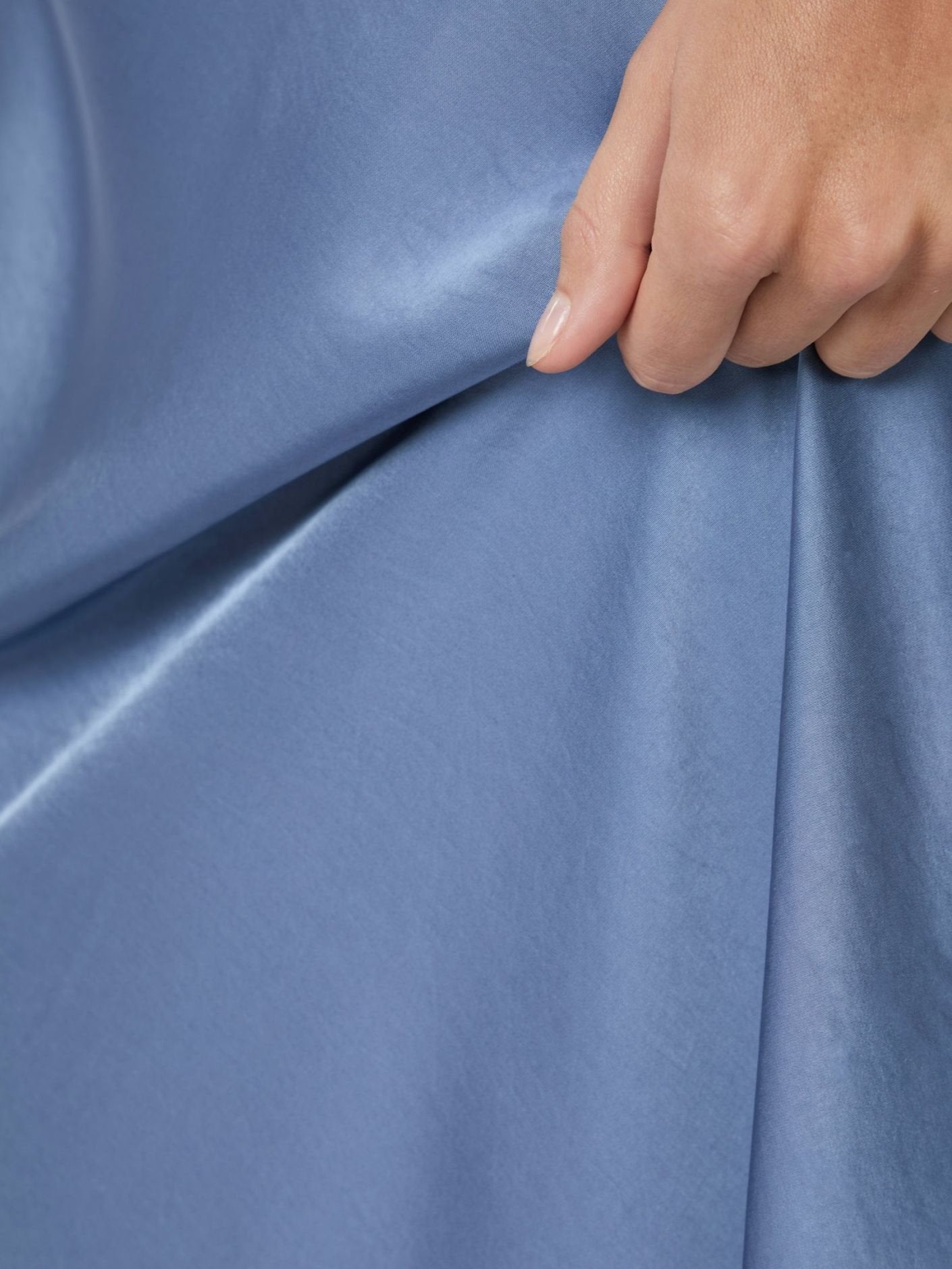 Celinie Heavy Sateen Dress - Smoke Blue