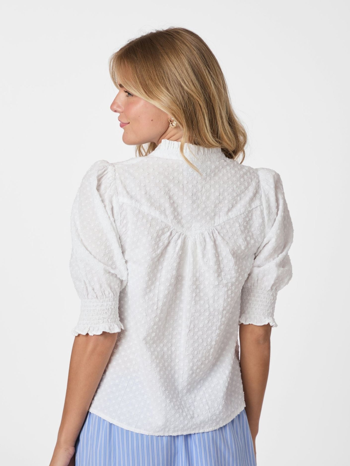 Diana B Dobby Blouse - White
