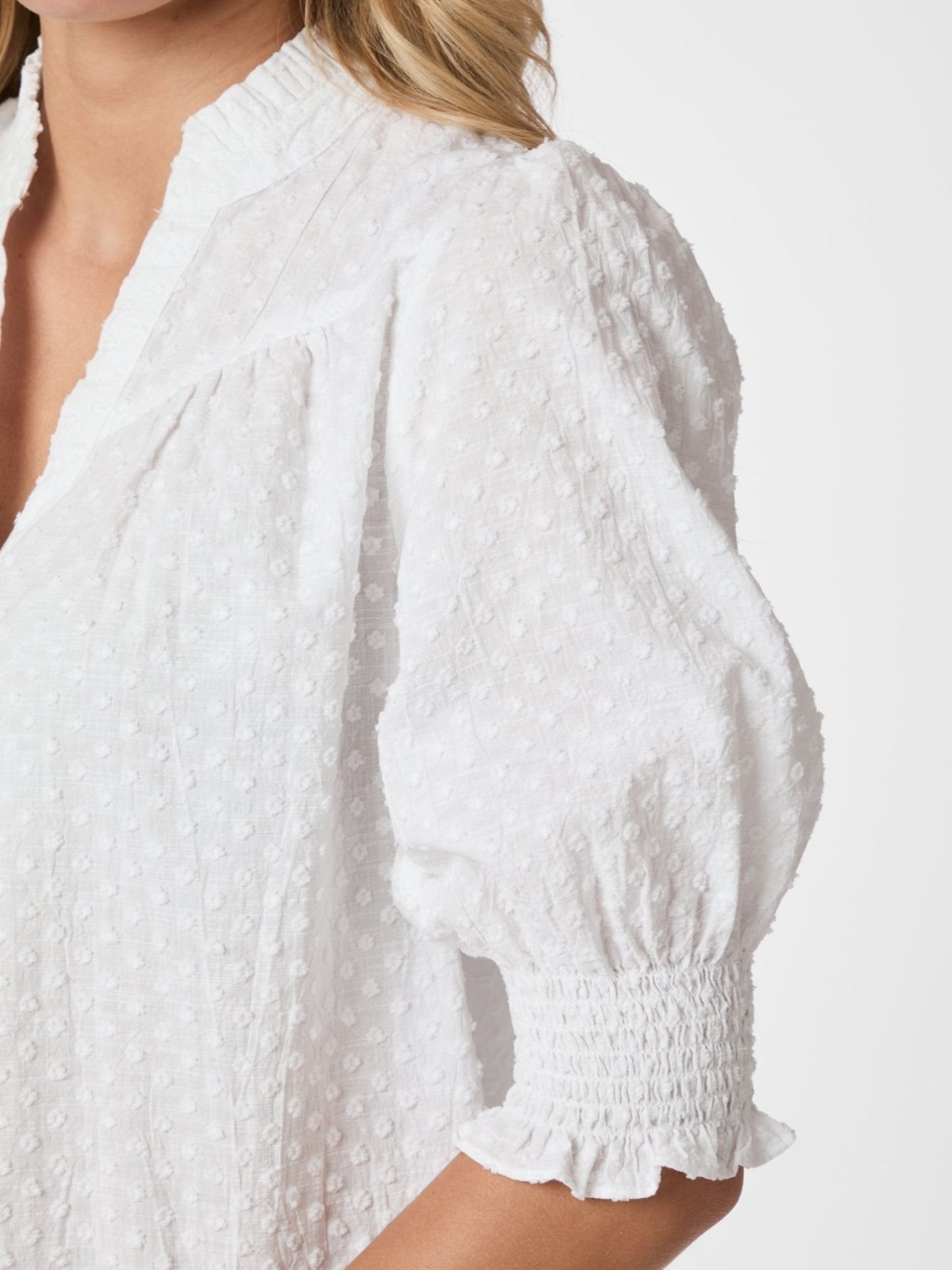Diana B Dobby Blouse - White