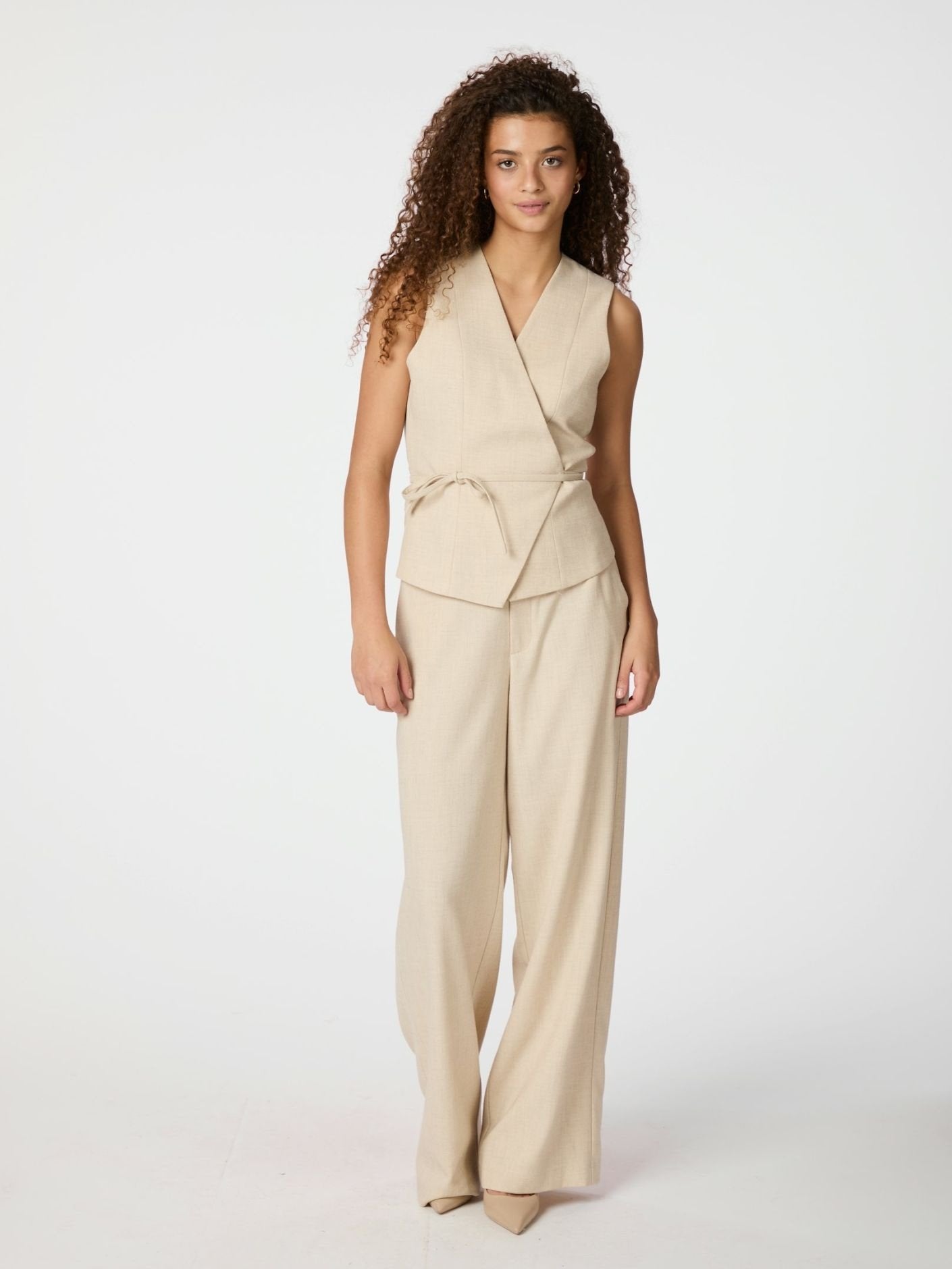Emmet Melange Pants - Beige Melange
