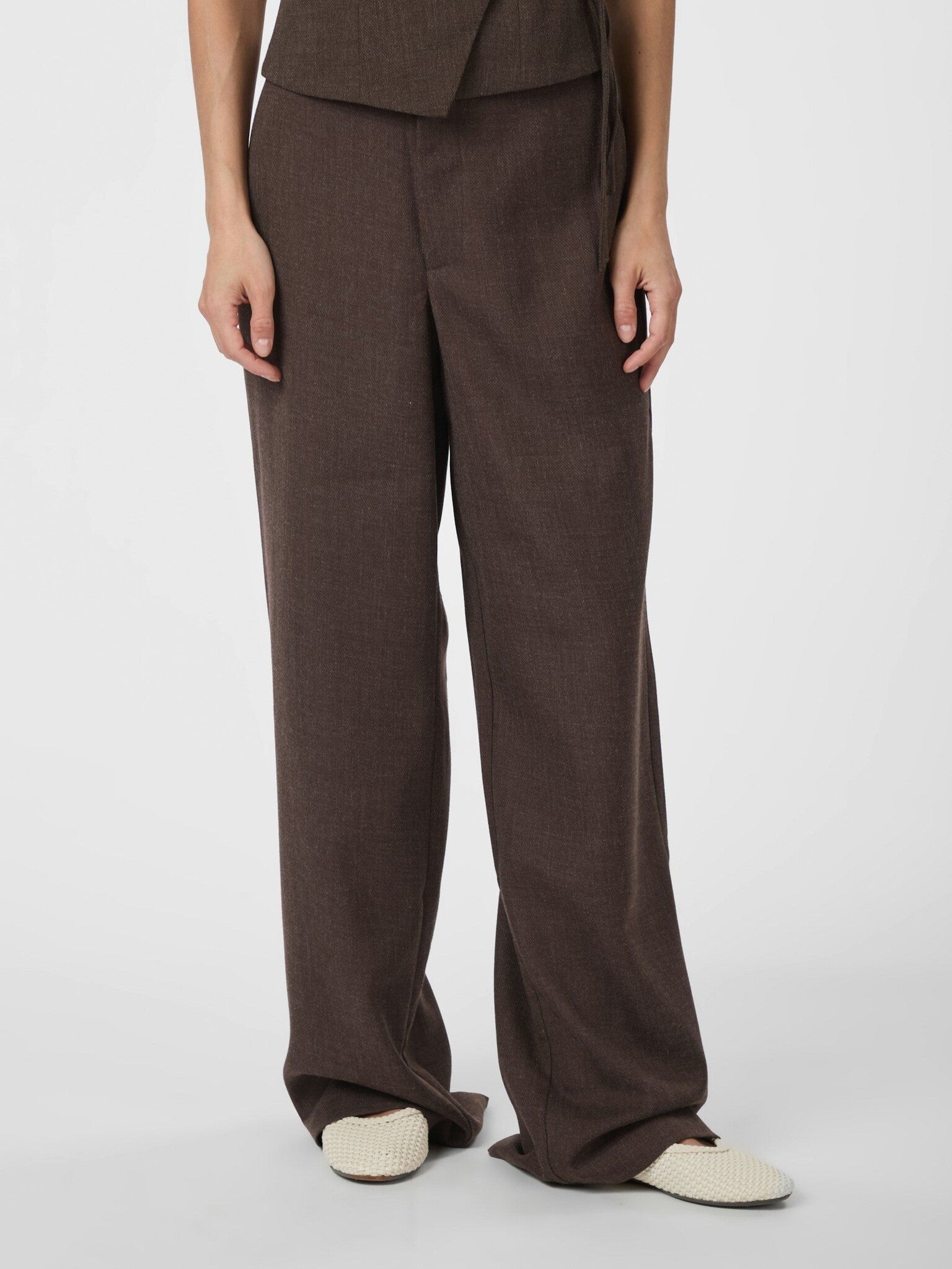 Emmet Melange Pants - Brown Melange