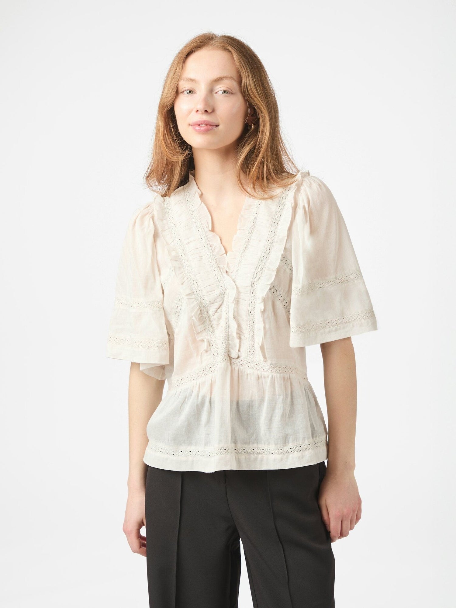 Evienne S Voile Top - Ivory