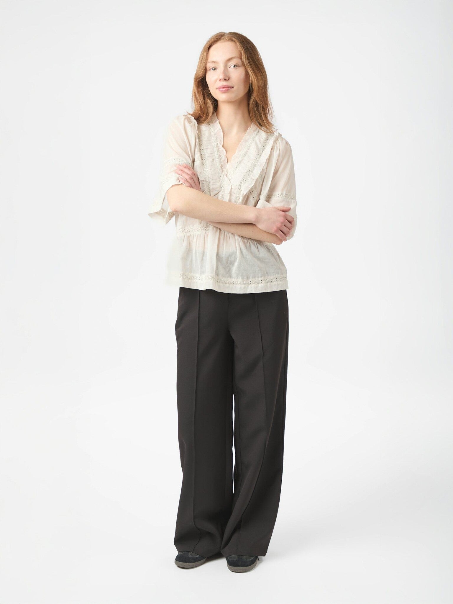 Evienne S Voile Top - Ivory