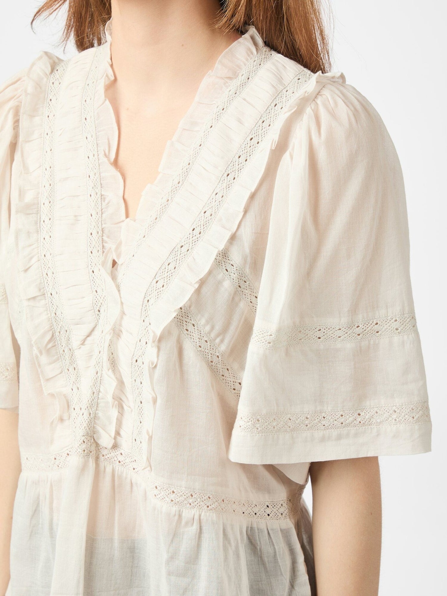 Evienne S Voile Top - Ivory