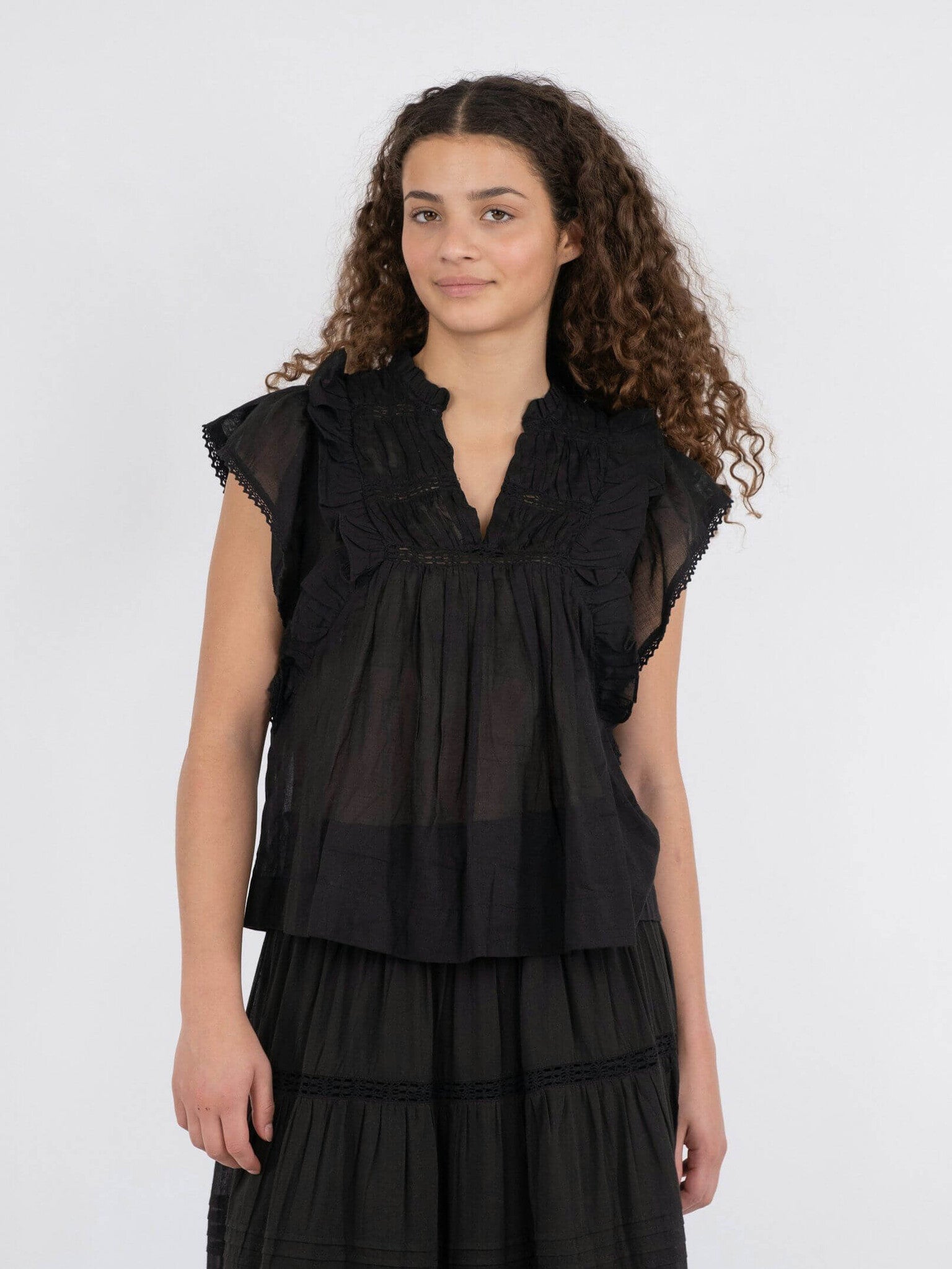 Jayla S voile top - Black