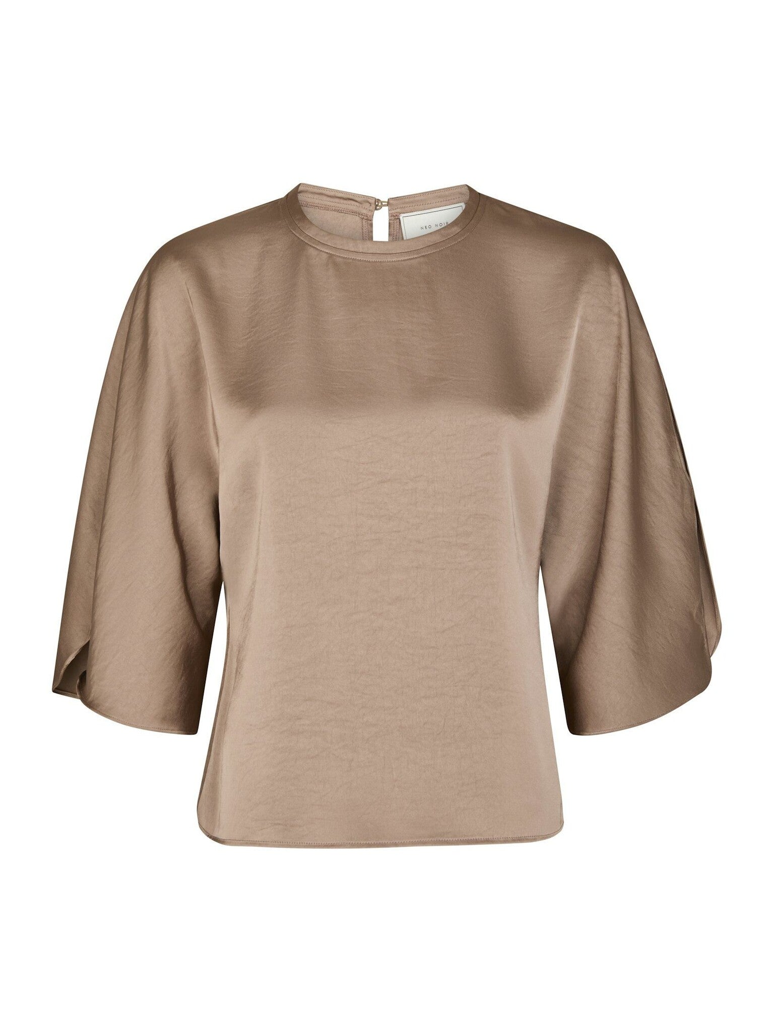 Liora Heavy Sateen Blouse - Dark taupe