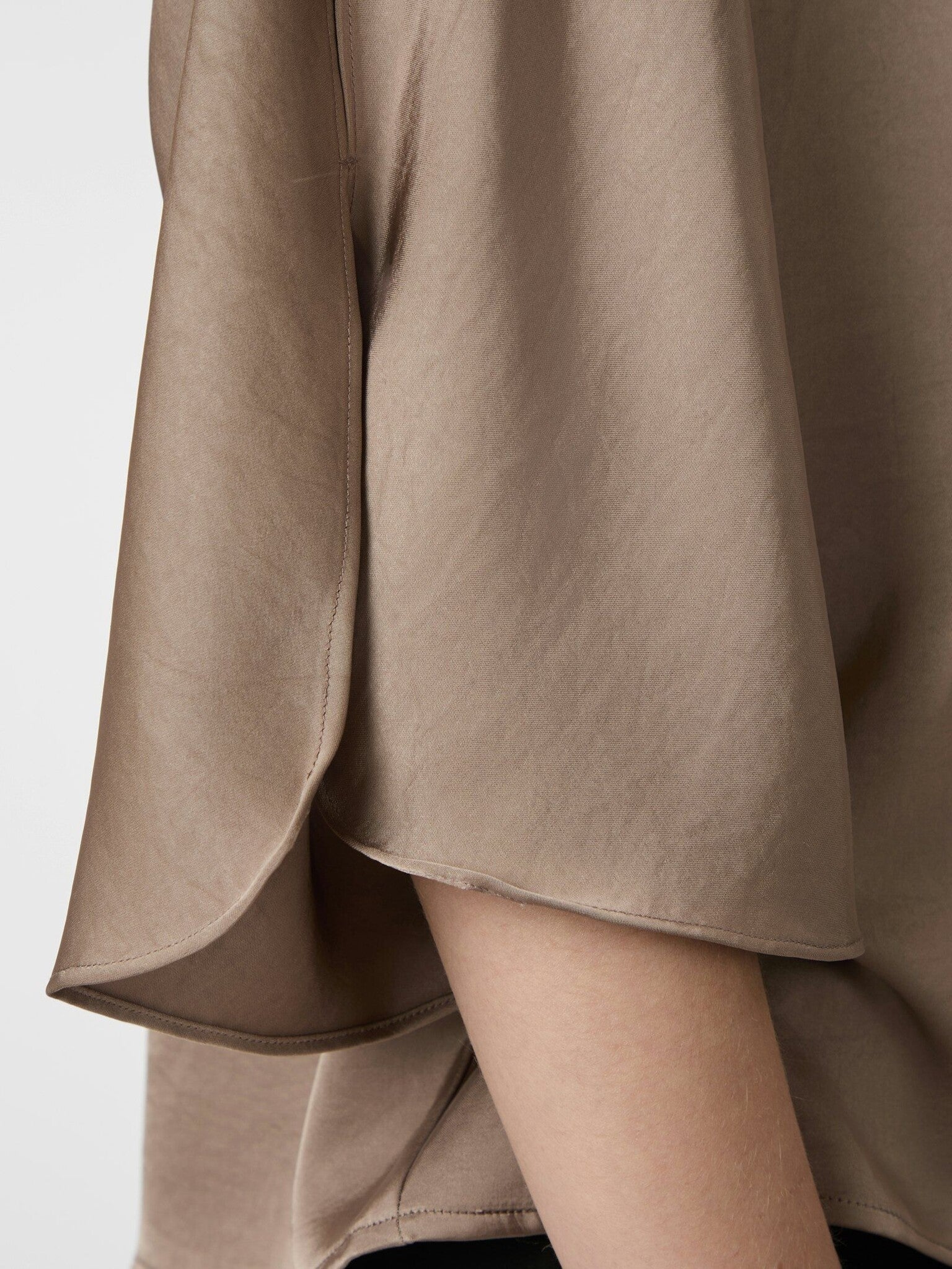 Liora Heavy Sateen Blouse - Dark taupe