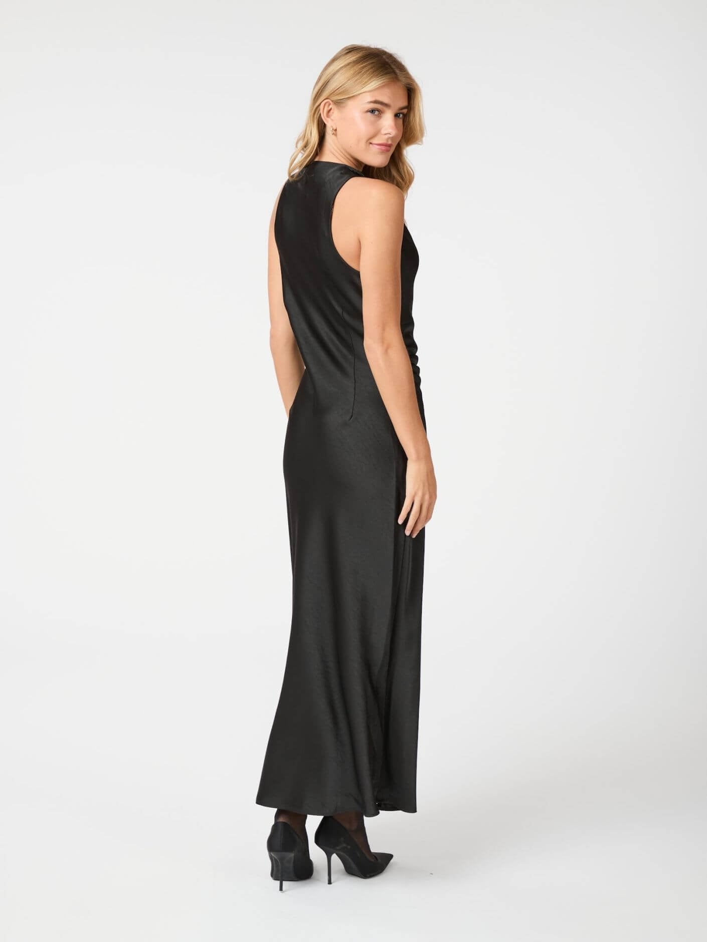 Rima Heavy Sateen Dress - Black