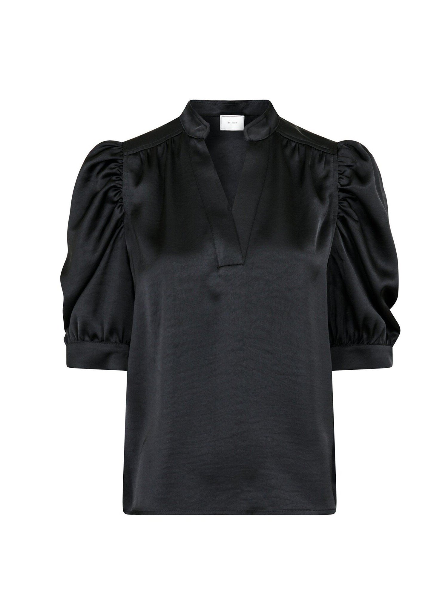 Roella Heavy Sateen Blouse - Black