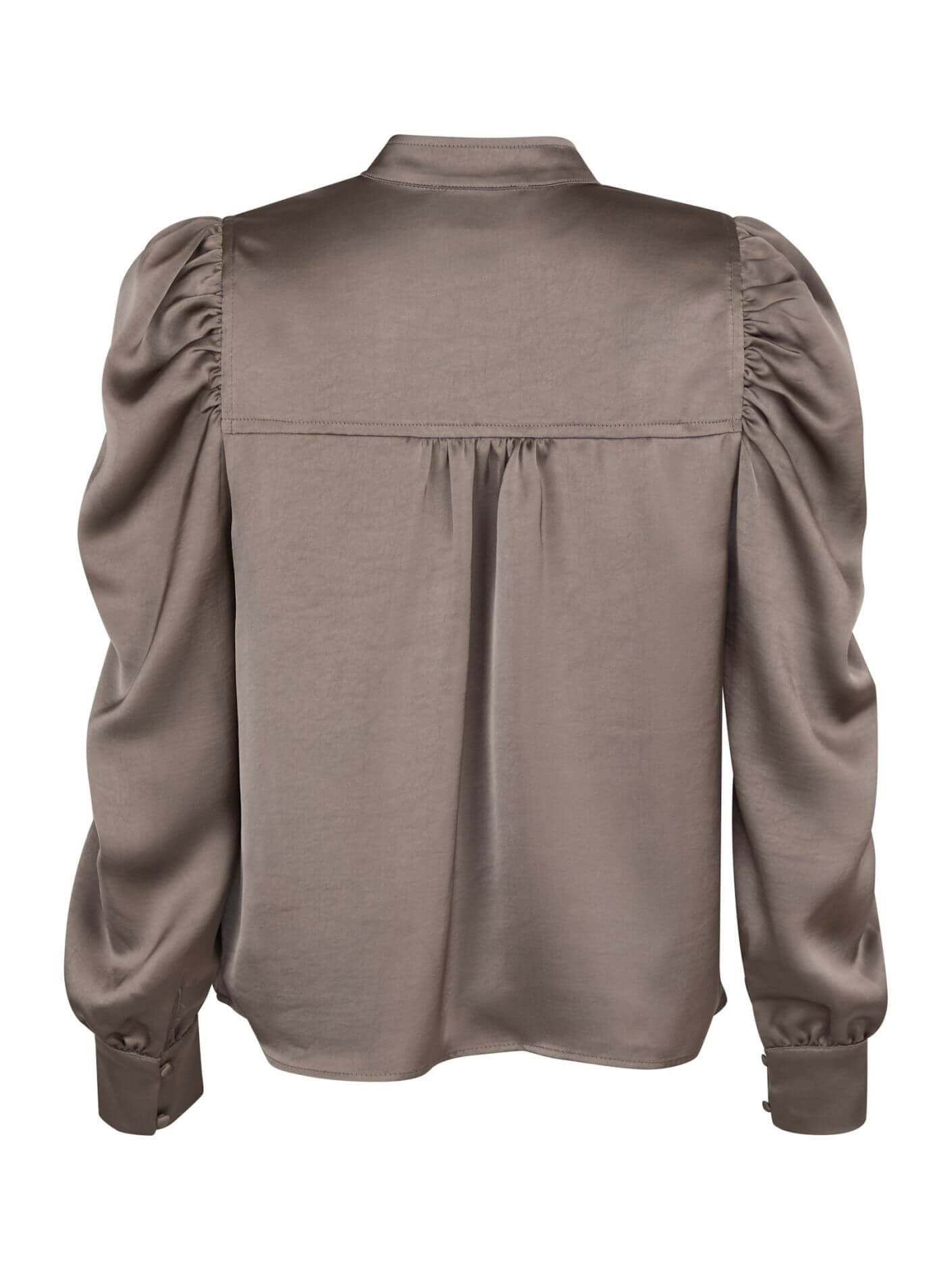 Rosslyn heavy sateen blouse - Warm grey