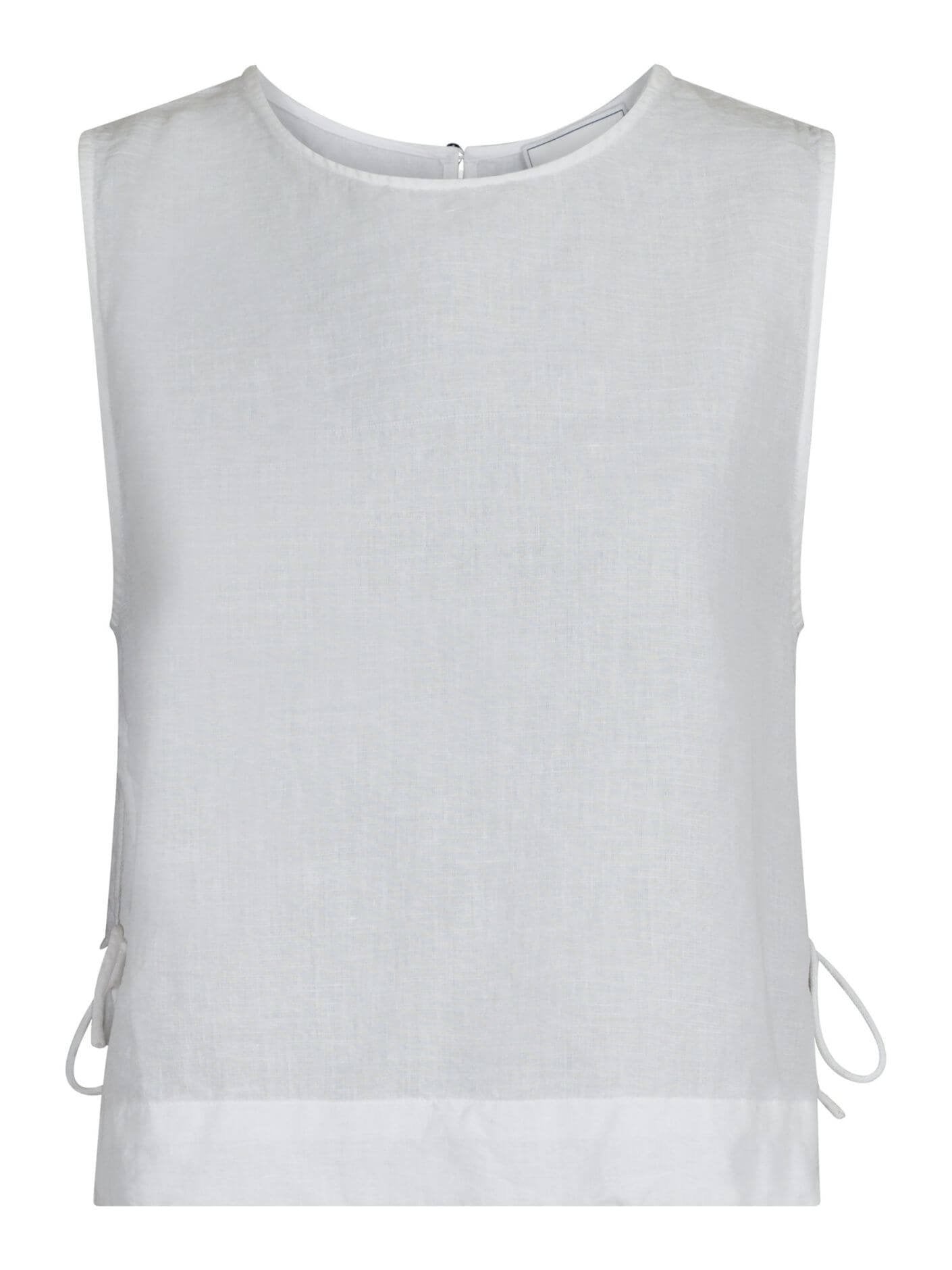svetlana linen top - White