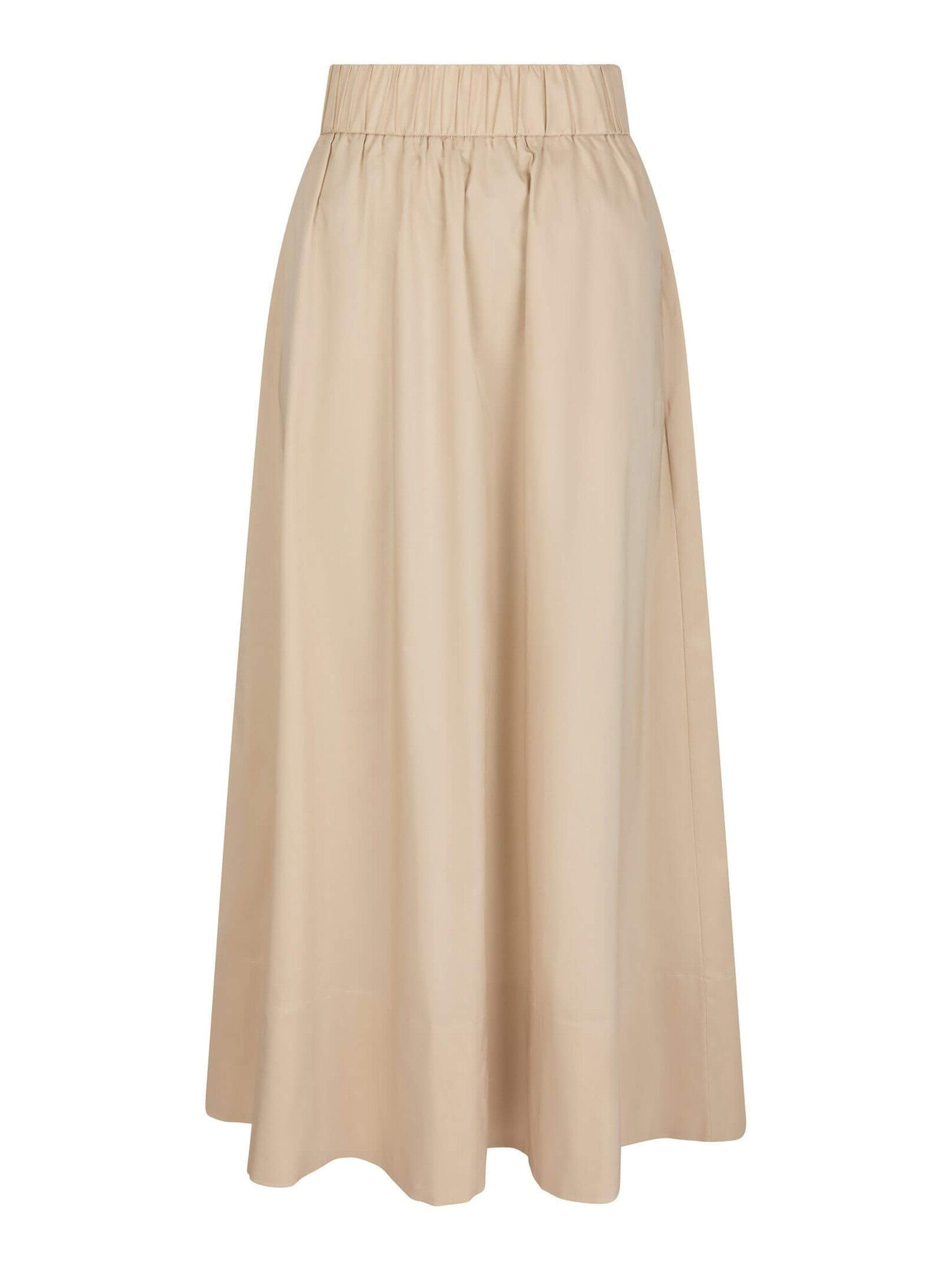 Yara Long Poplin Skirt - Dark Sand