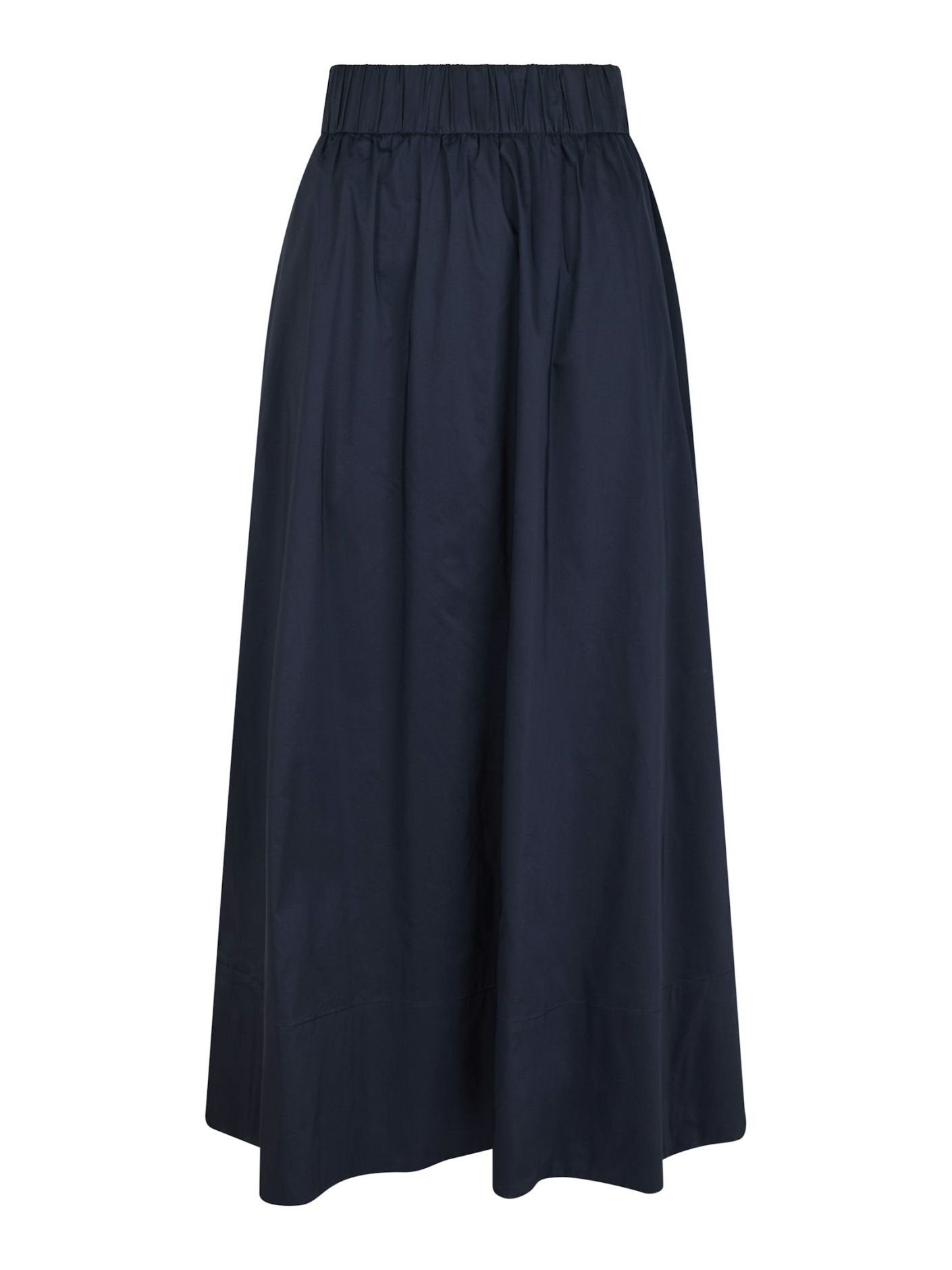 Yara Long Poplin Skirt - Navy