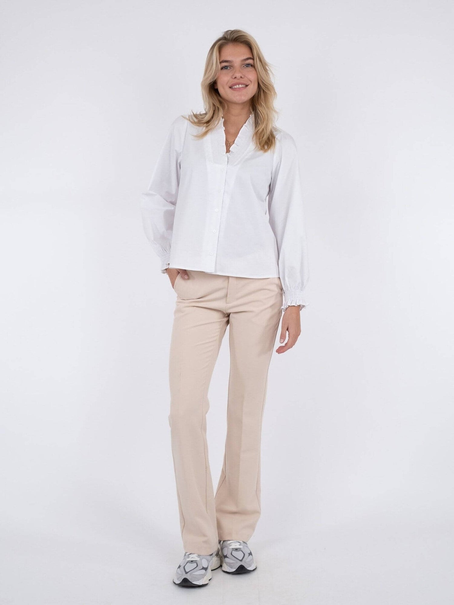 Brielle Solid Shirt White