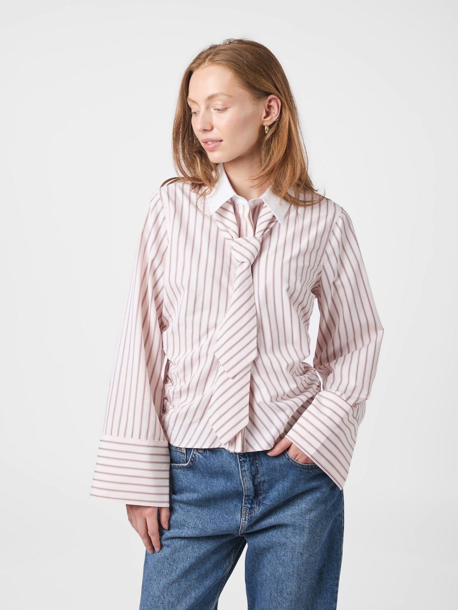 Francesca Stripe Shirt - Rose
