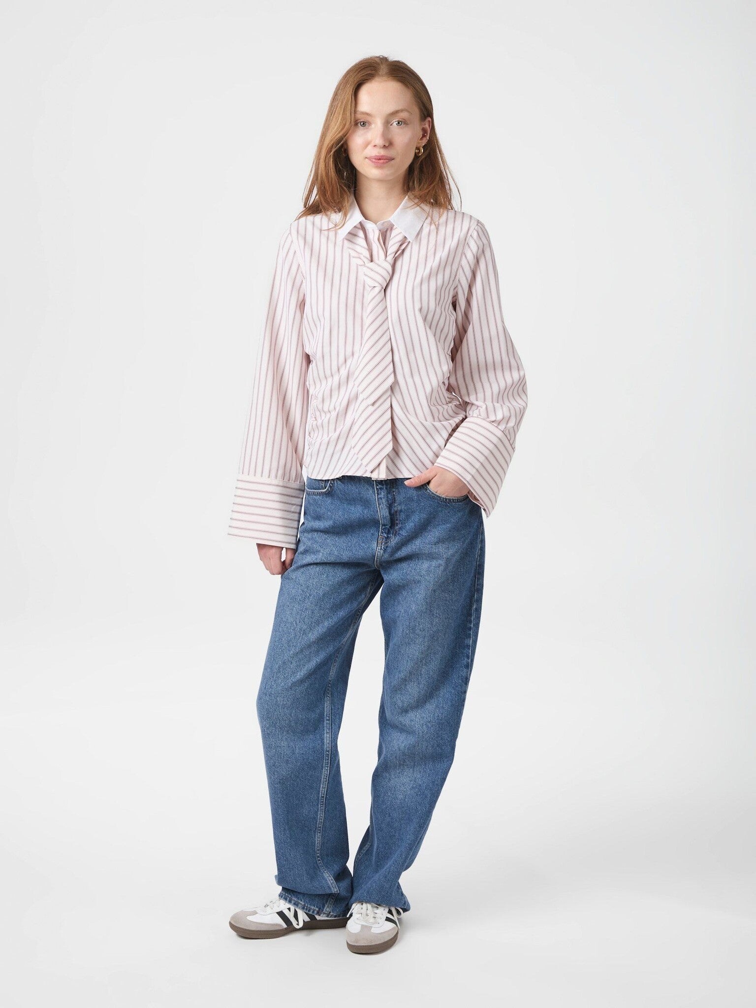 Francesca Stripe Shirt - Rose