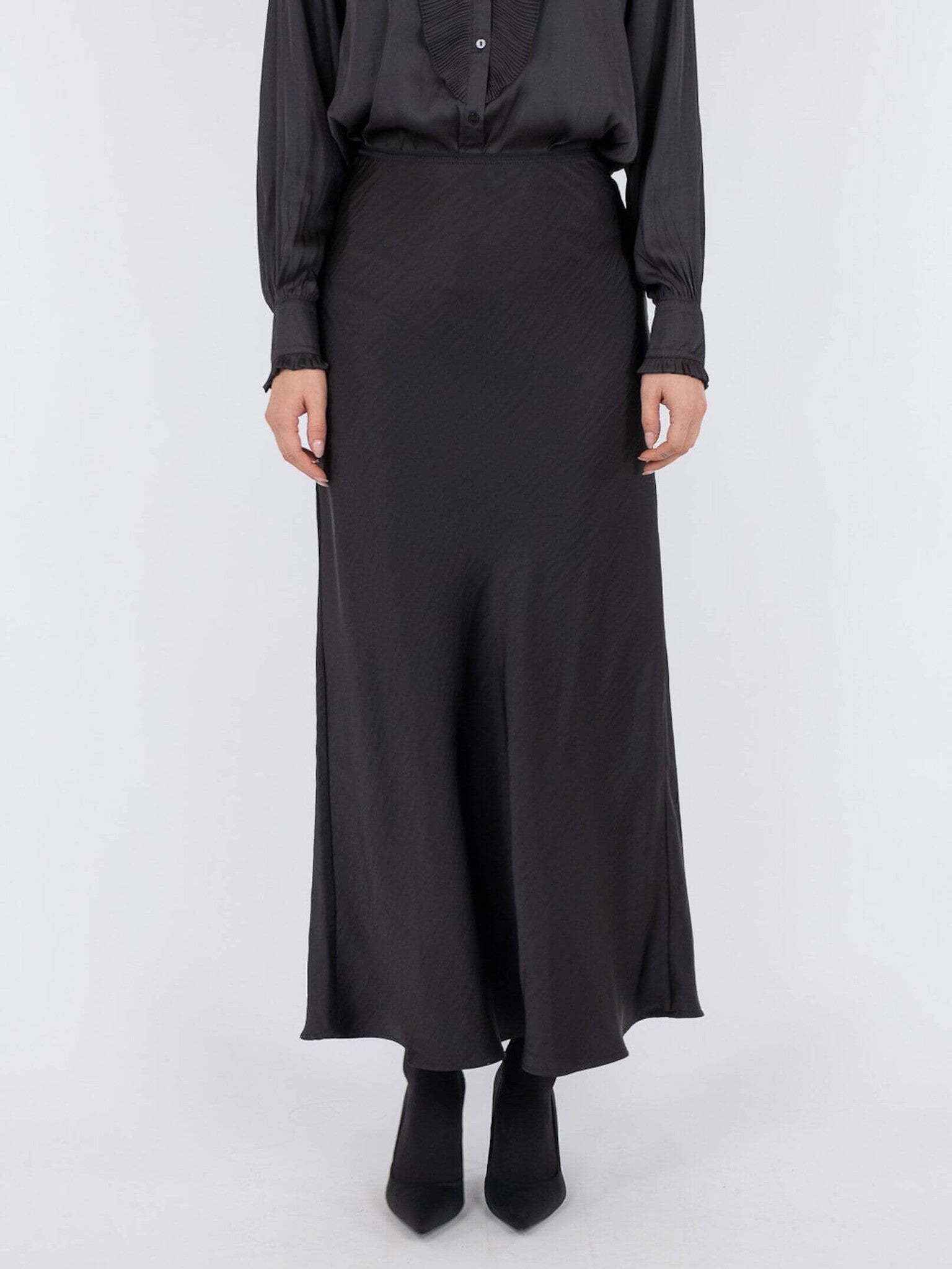 Vicky heavy sateen skirt - Black