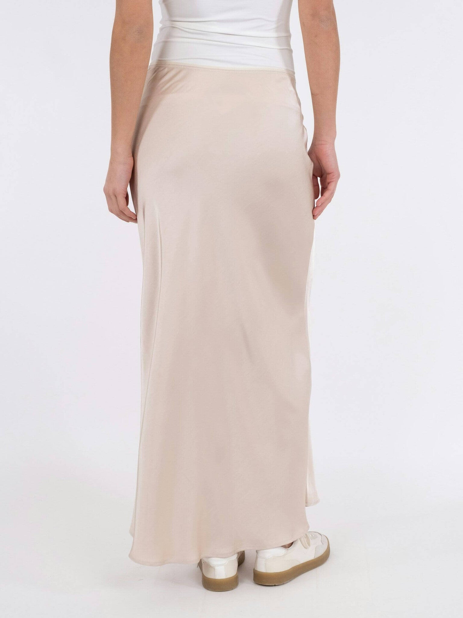 Vicky Heavy Sateen Skirt - Champagne