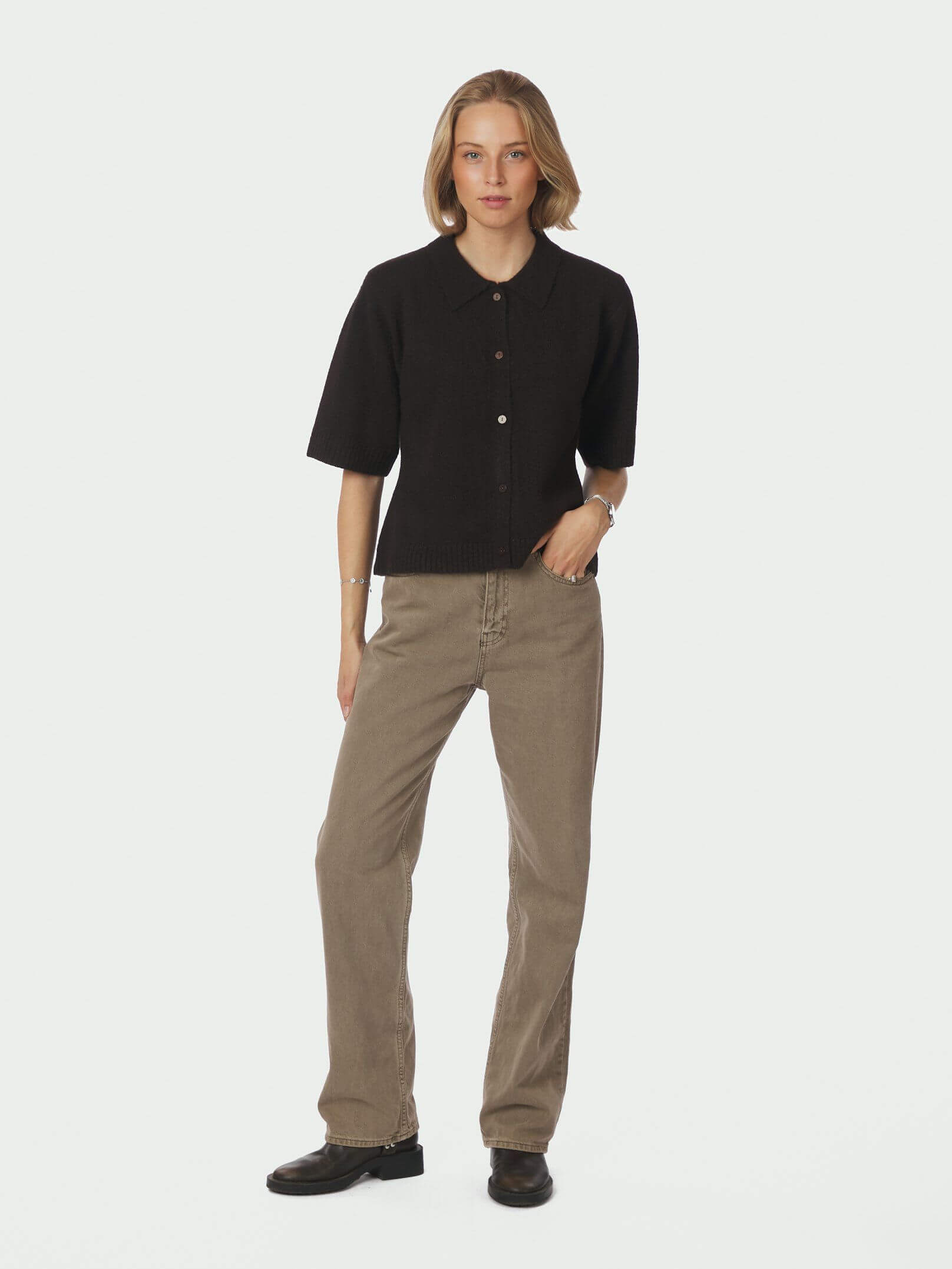 Cunna Knit Blouse - Dark Brown