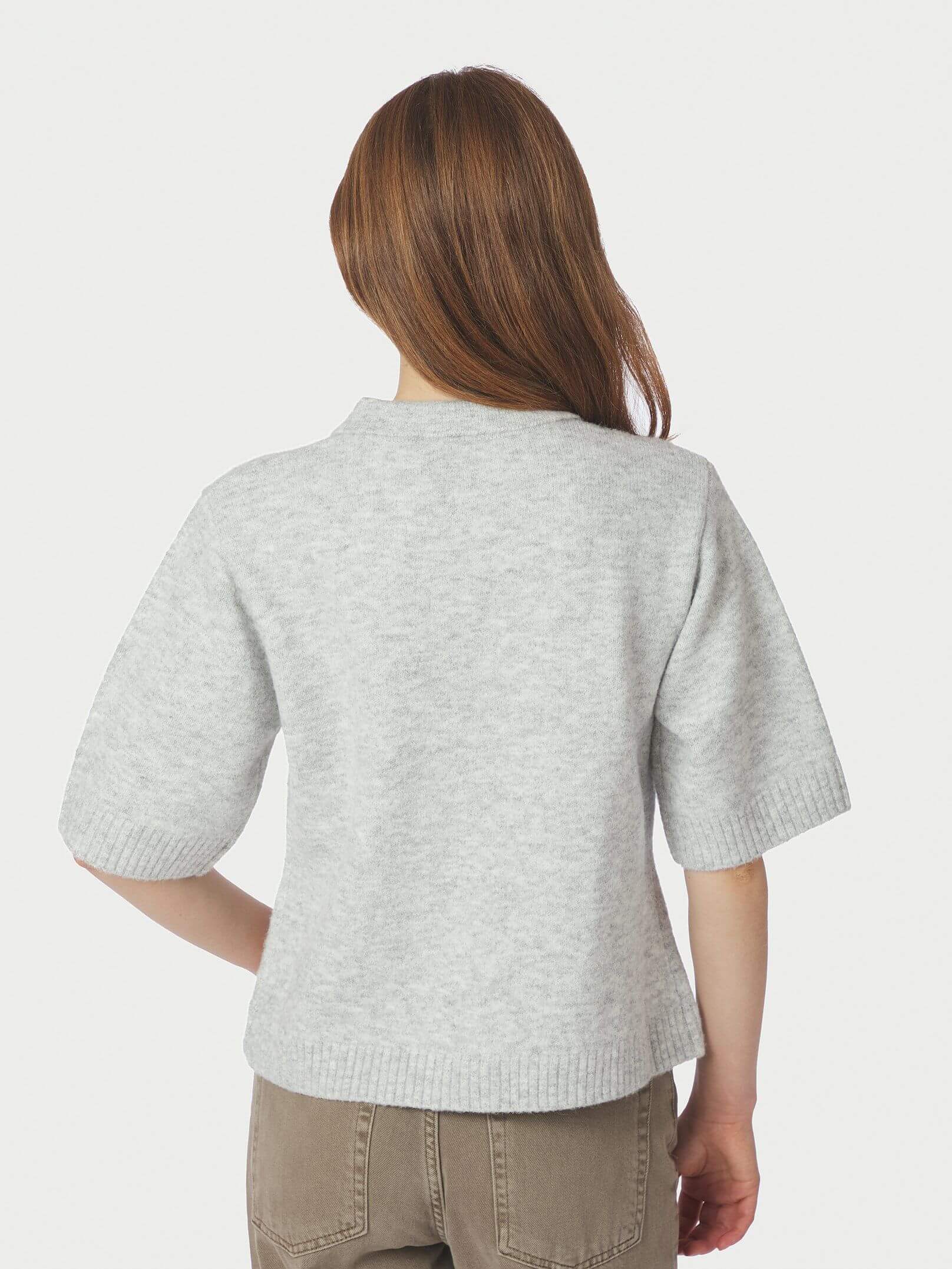 Cunna Knit Blouse - Light Grey Melange