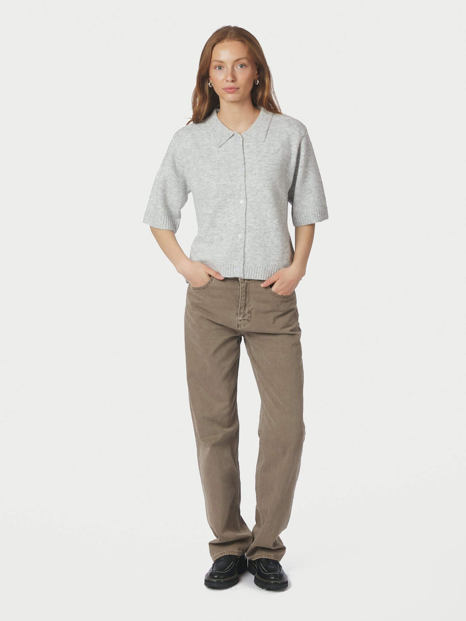 Cunna Knit Blouse - Light Grey Melange